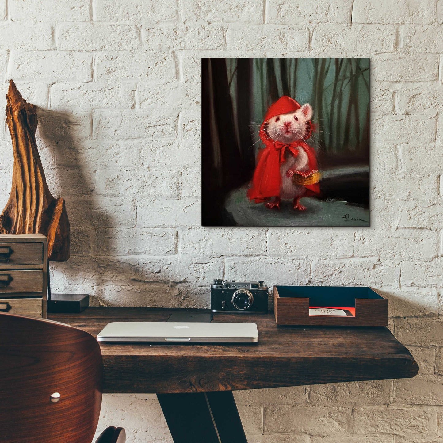 Epic Art 'Little Red' by Lucia Heffernan, Acrylic Glass Wall Art,12x12