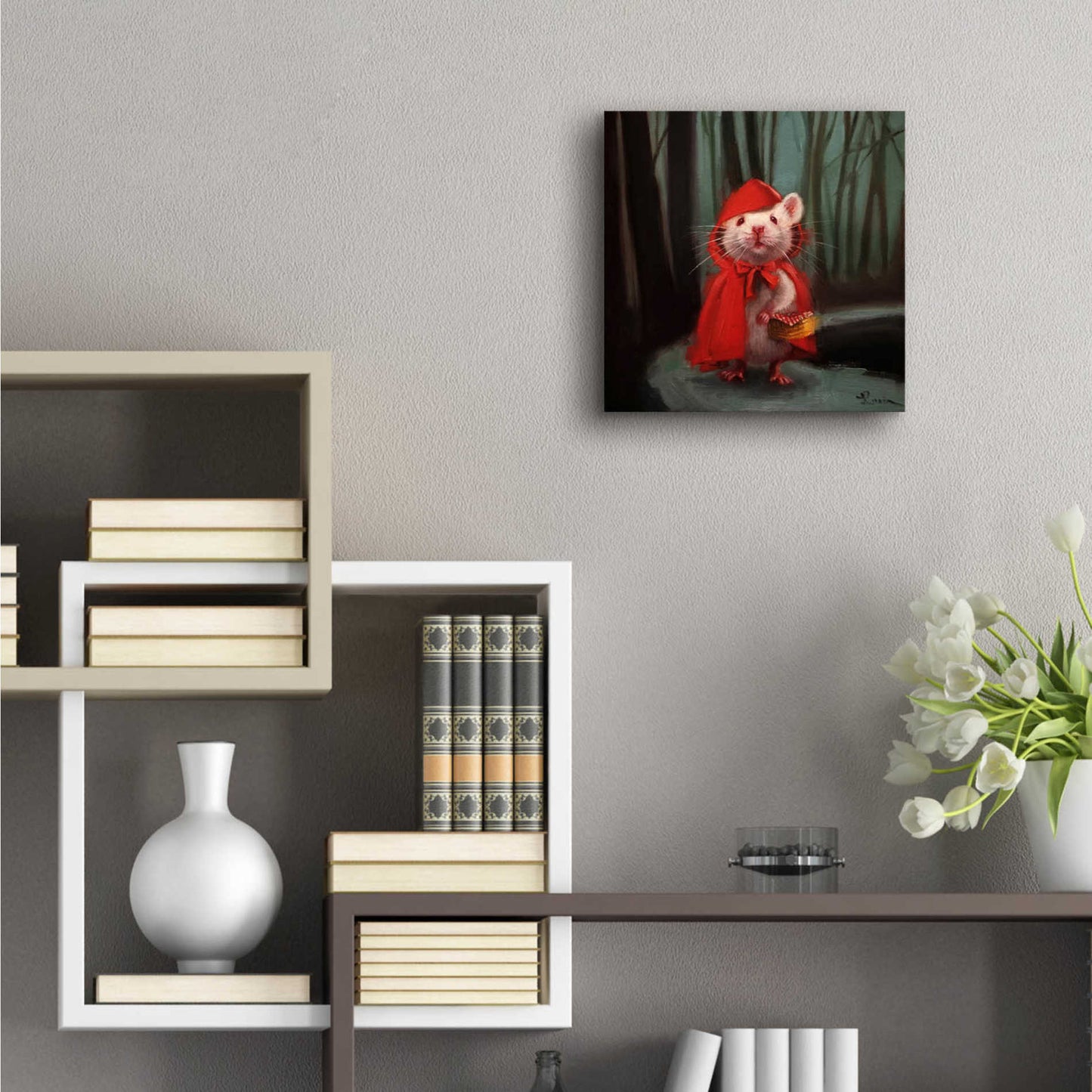 Epic Art 'Little Red' by Lucia Heffernan, Acrylic Glass Wall Art,12x12