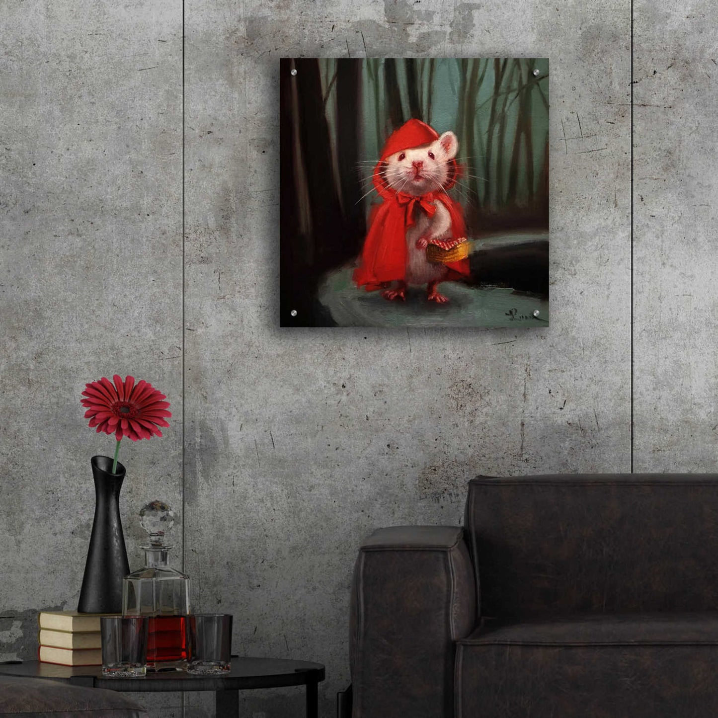 Epic Art 'Little Red' by Lucia Heffernan, Acrylic Glass Wall Art,24x24