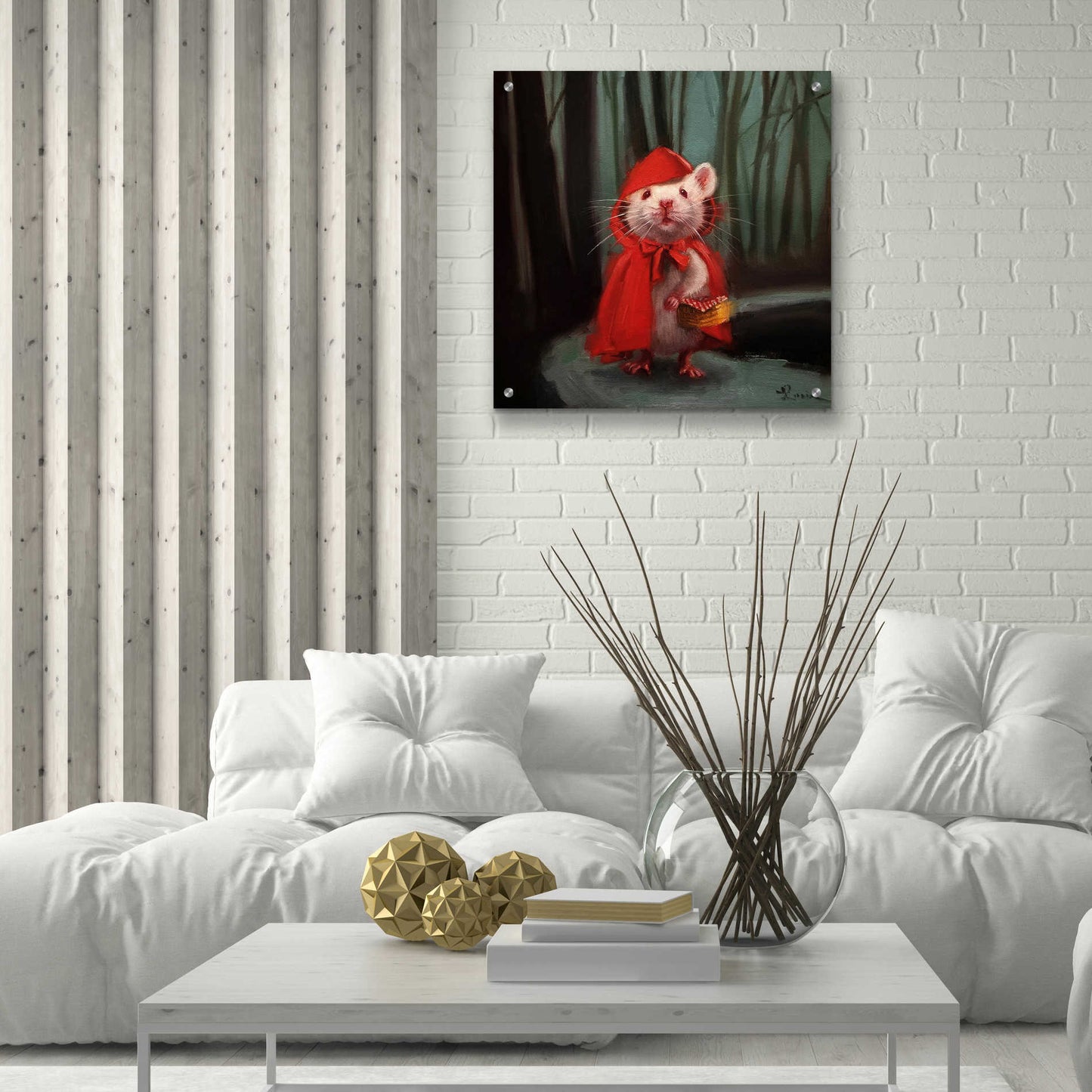 Epic Art 'Little Red' by Lucia Heffernan, Acrylic Glass Wall Art,24x24