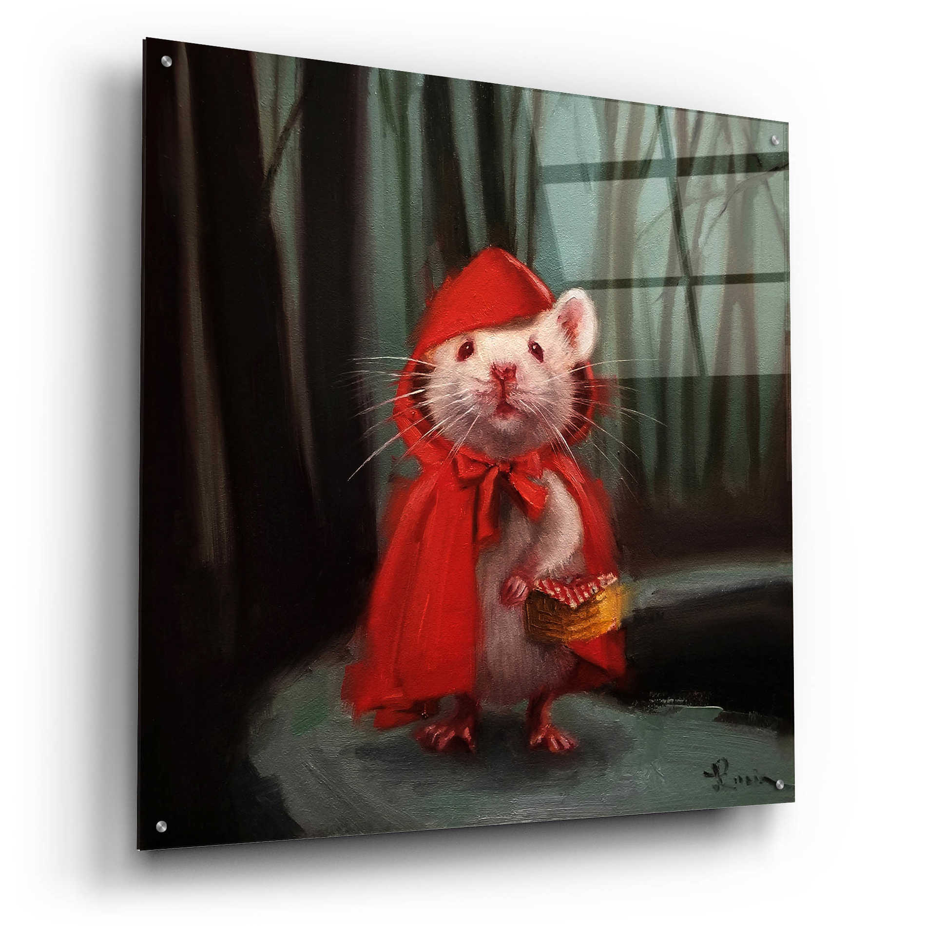 Epic Art 'Little Red' by Lucia Heffernan, Acrylic Glass Wall Art,36x36