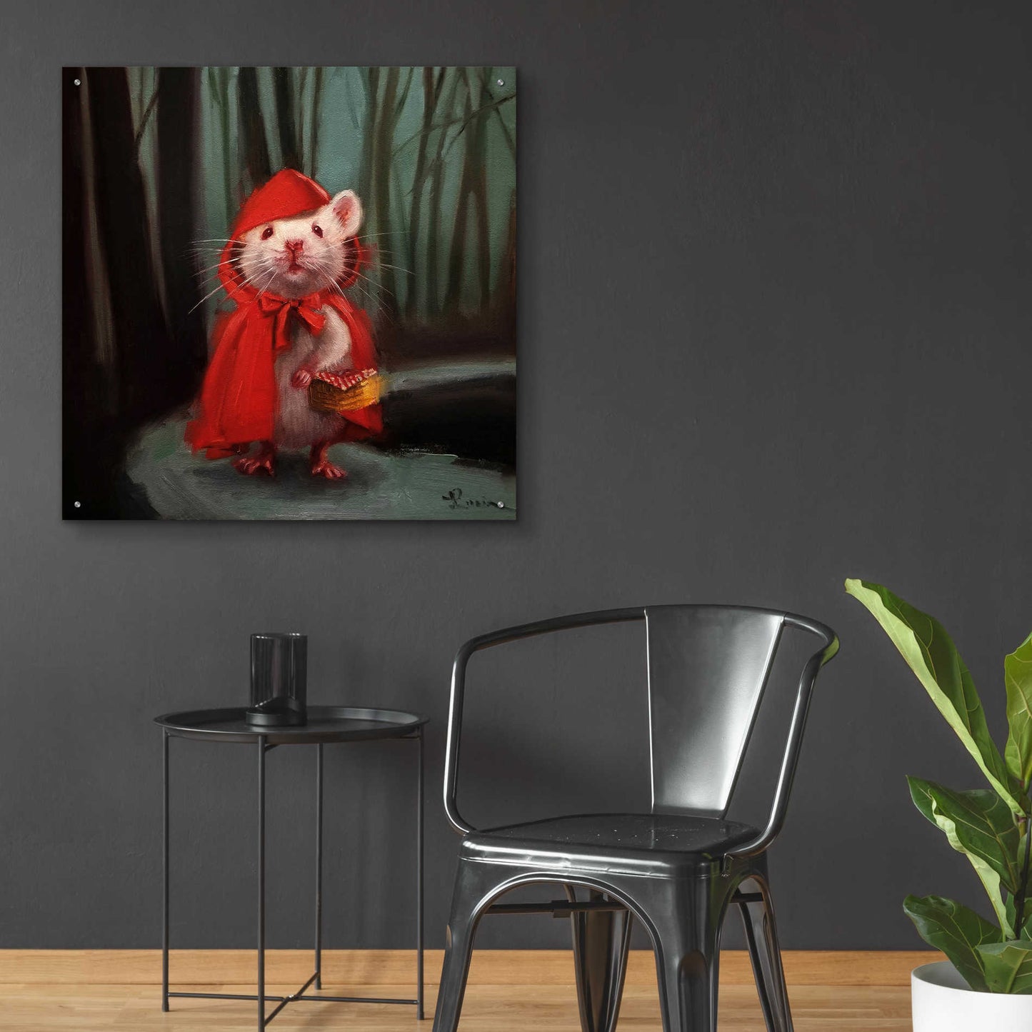 Epic Art 'Little Red' by Lucia Heffernan, Acrylic Glass Wall Art,36x36