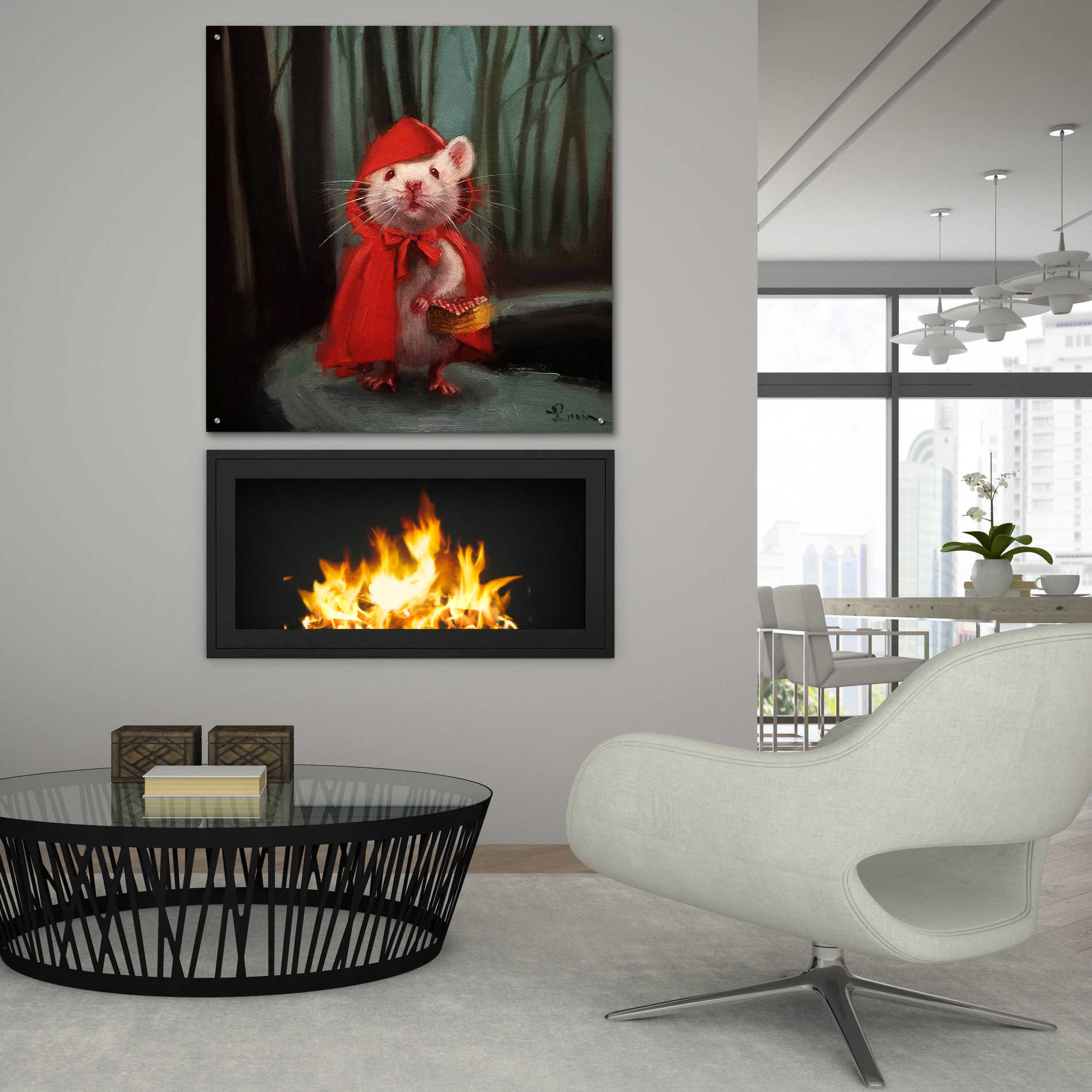 Epic Art 'Little Red' by Lucia Heffernan, Acrylic Glass Wall Art,36x36