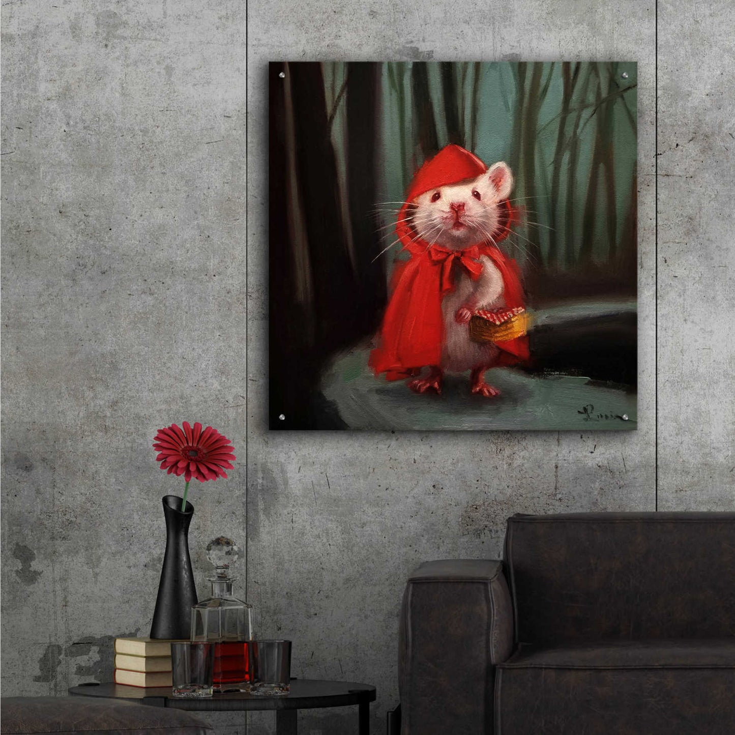 Epic Art 'Little Red' by Lucia Heffernan, Acrylic Glass Wall Art,36x36