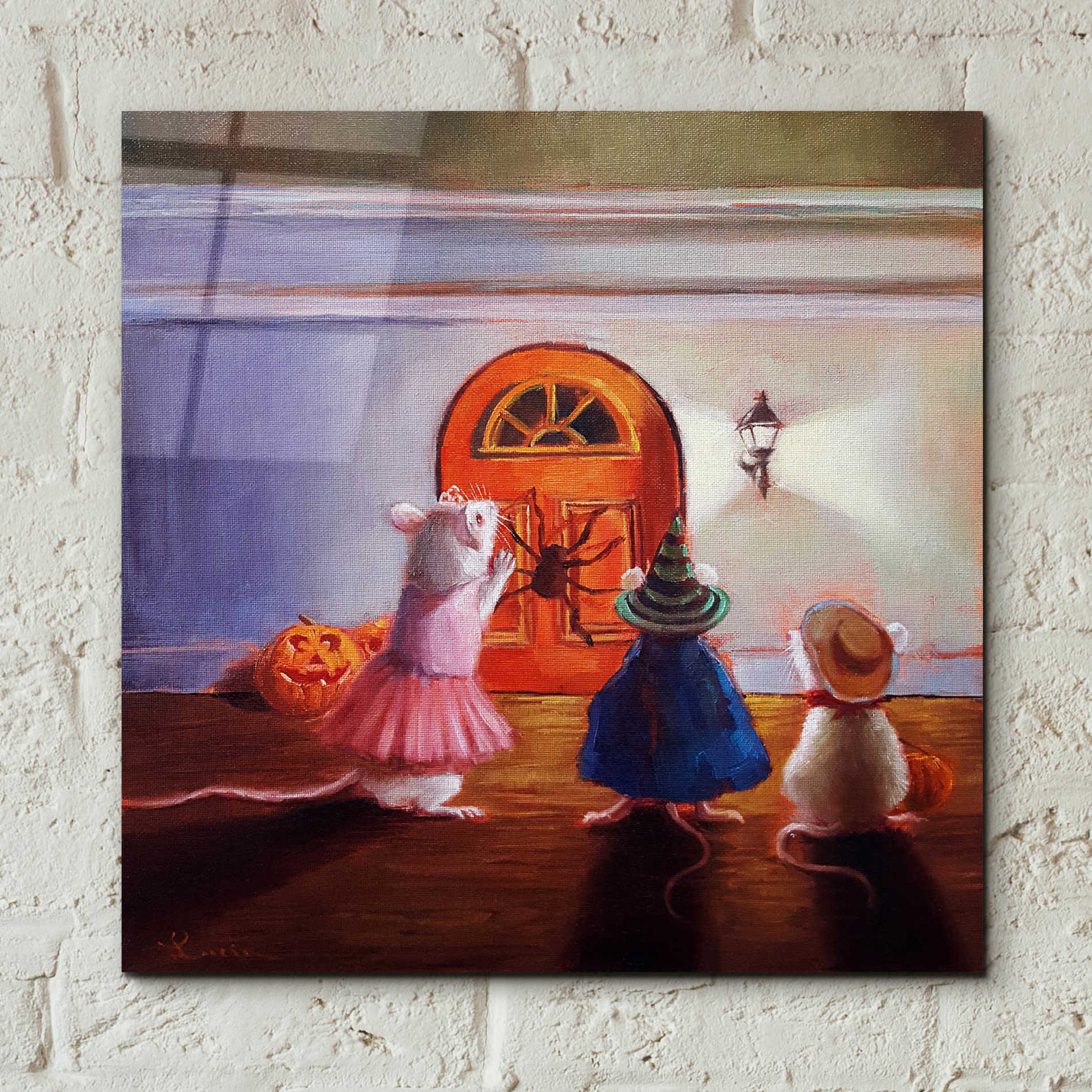 Epic Art 'After Hour Trick or Treat' by Lucia Heffernan, Acrylic Glass Wall Art,12x12