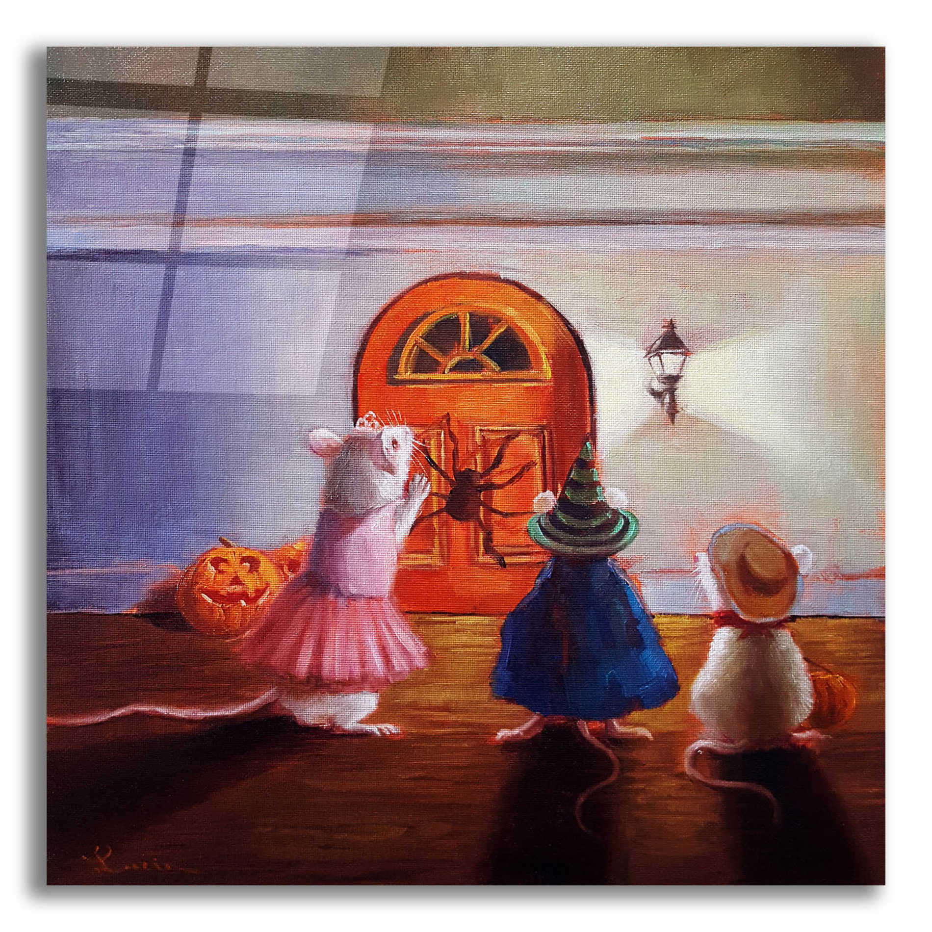 Epic Art 'After Hour Trick or Treat' by Lucia Heffernan, Acrylic Glass Wall Art,12x12