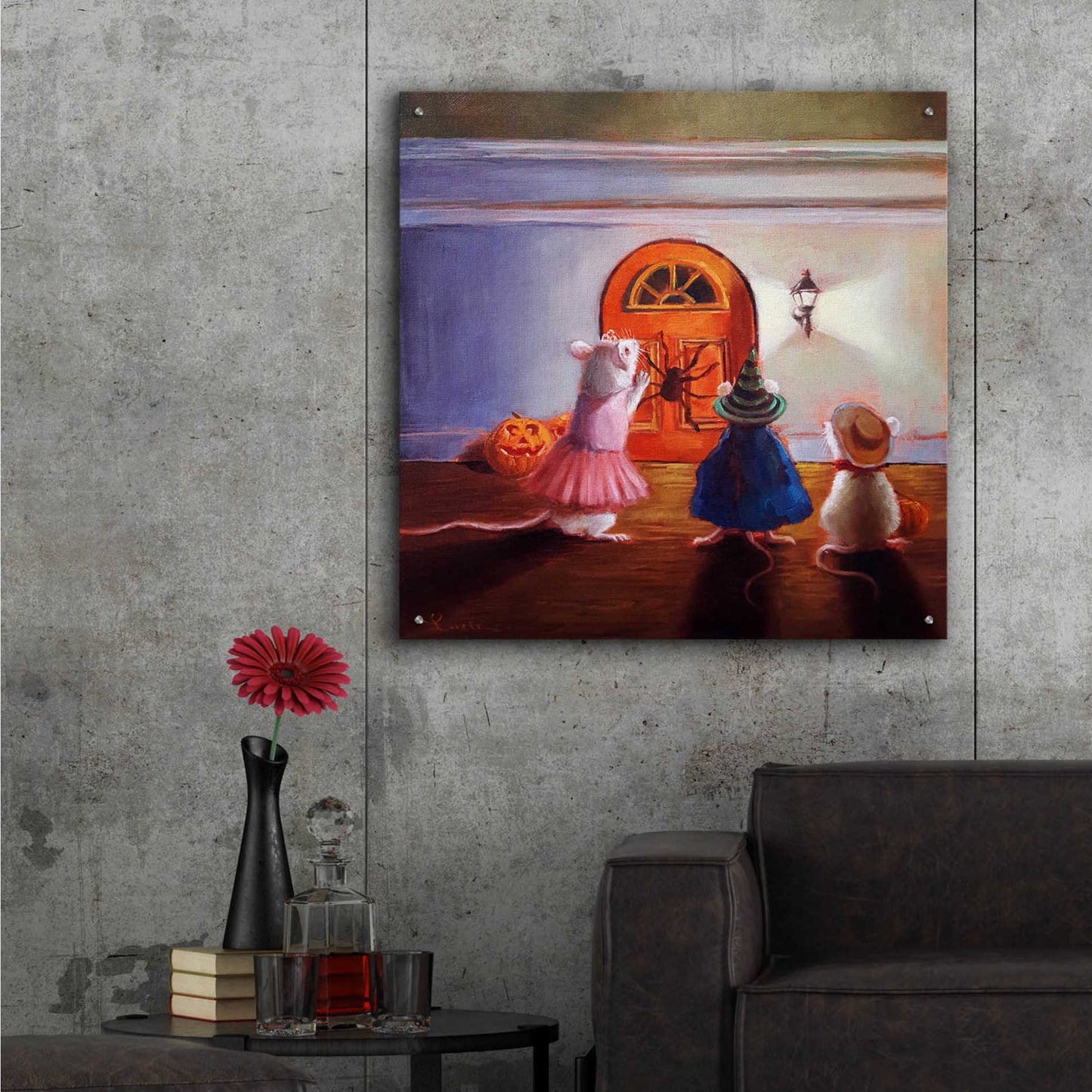 Epic Art 'After Hour Trick or Treat' by Lucia Heffernan, Acrylic Glass Wall Art,36x36