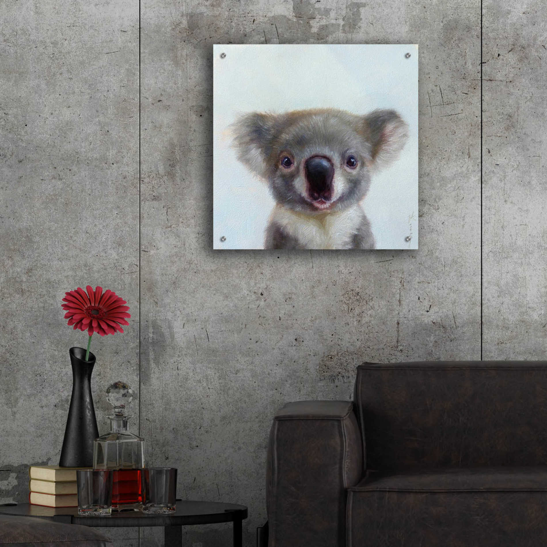 Epic Art 'Lil Koala' by Lucia Heffernan, Acrylic Glass Wall Art,24x24