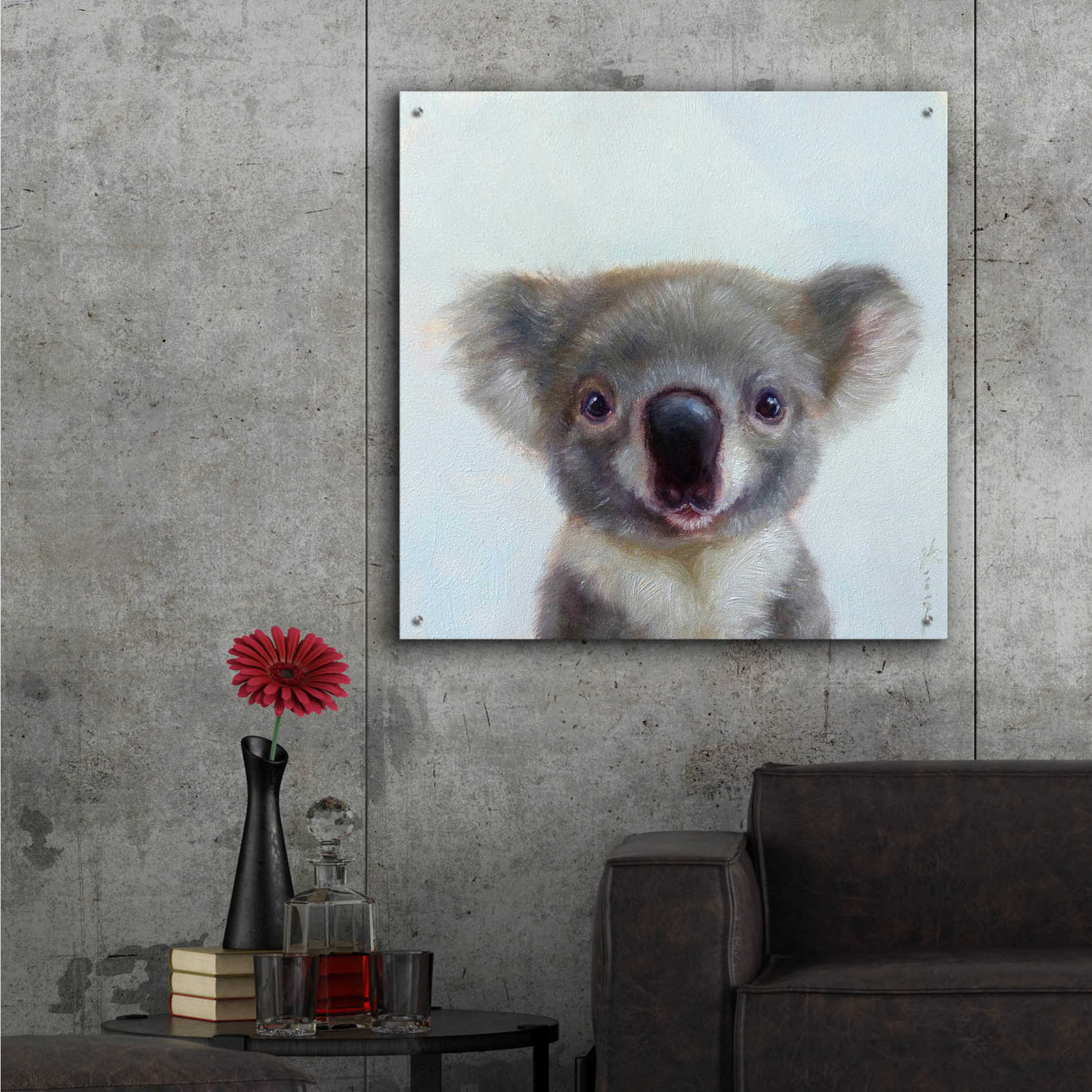 Epic Art 'Lil Koala' by Lucia Heffernan, Acrylic Glass Wall Art,36x36