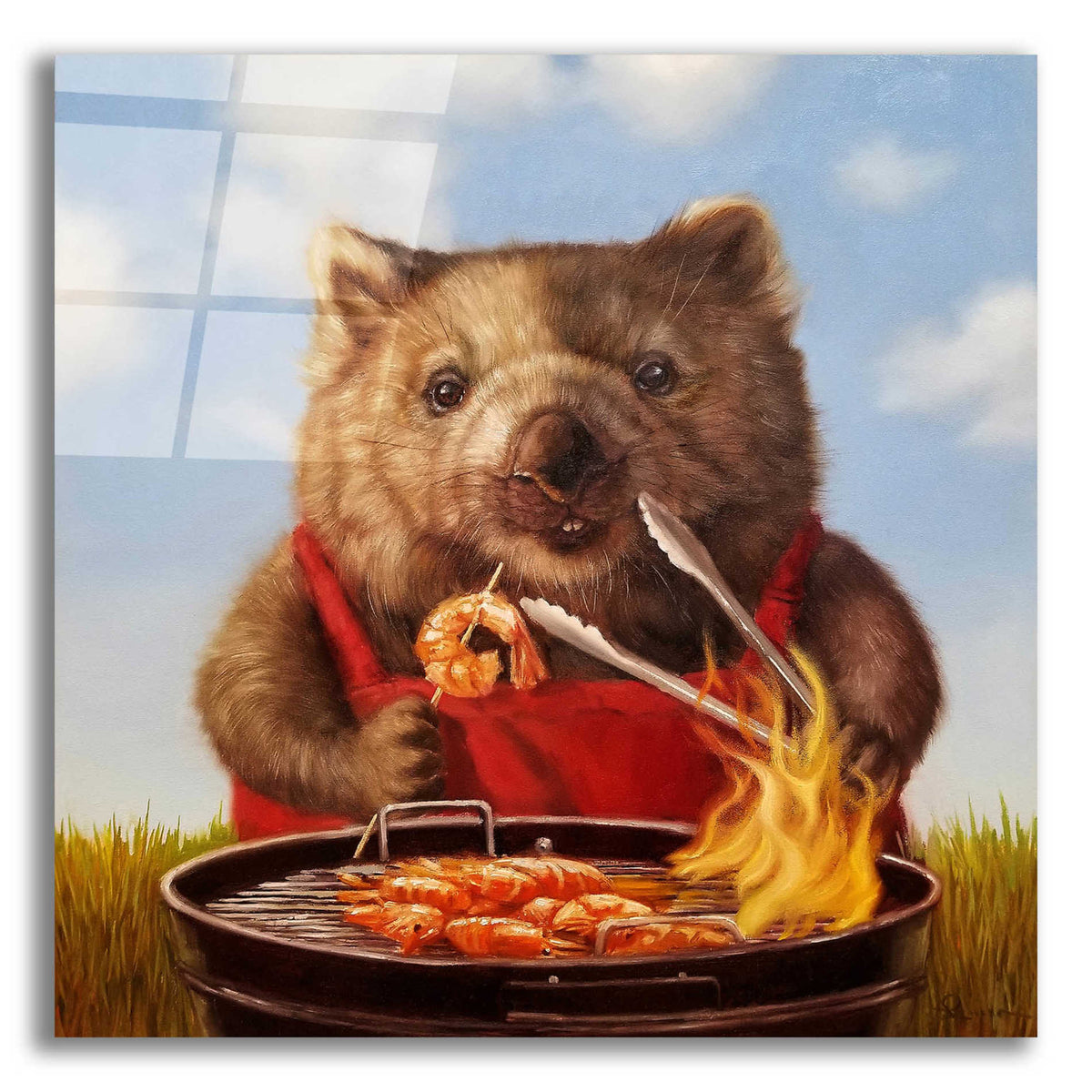 Epic Art 'Shrimp On The Barbie' by Lucia Heffernan, Acrylic Glass Wall Art