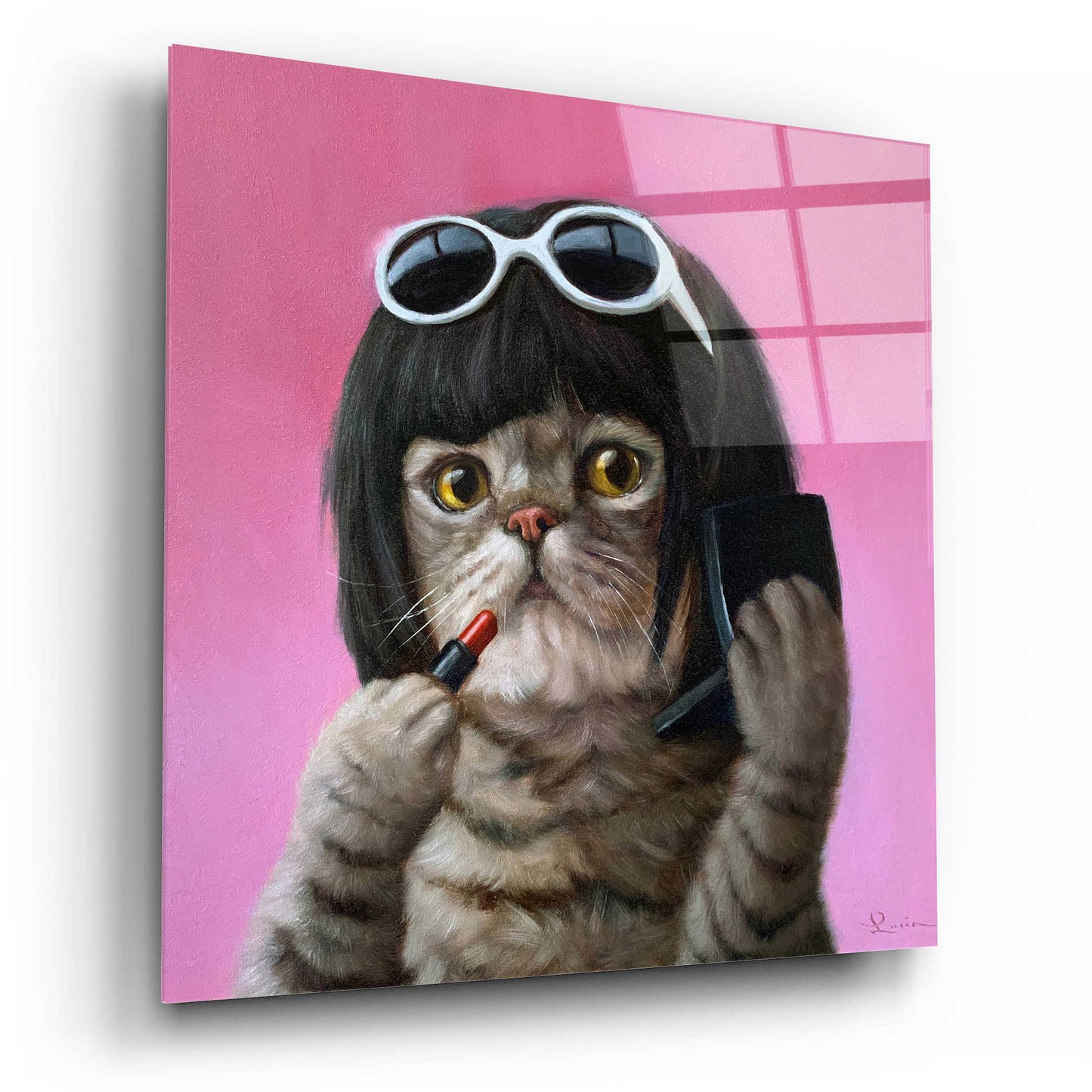 Epic Art 'Bob Cat' by Lucia Heffernan, Acrylic Glass Wall Art,12x12