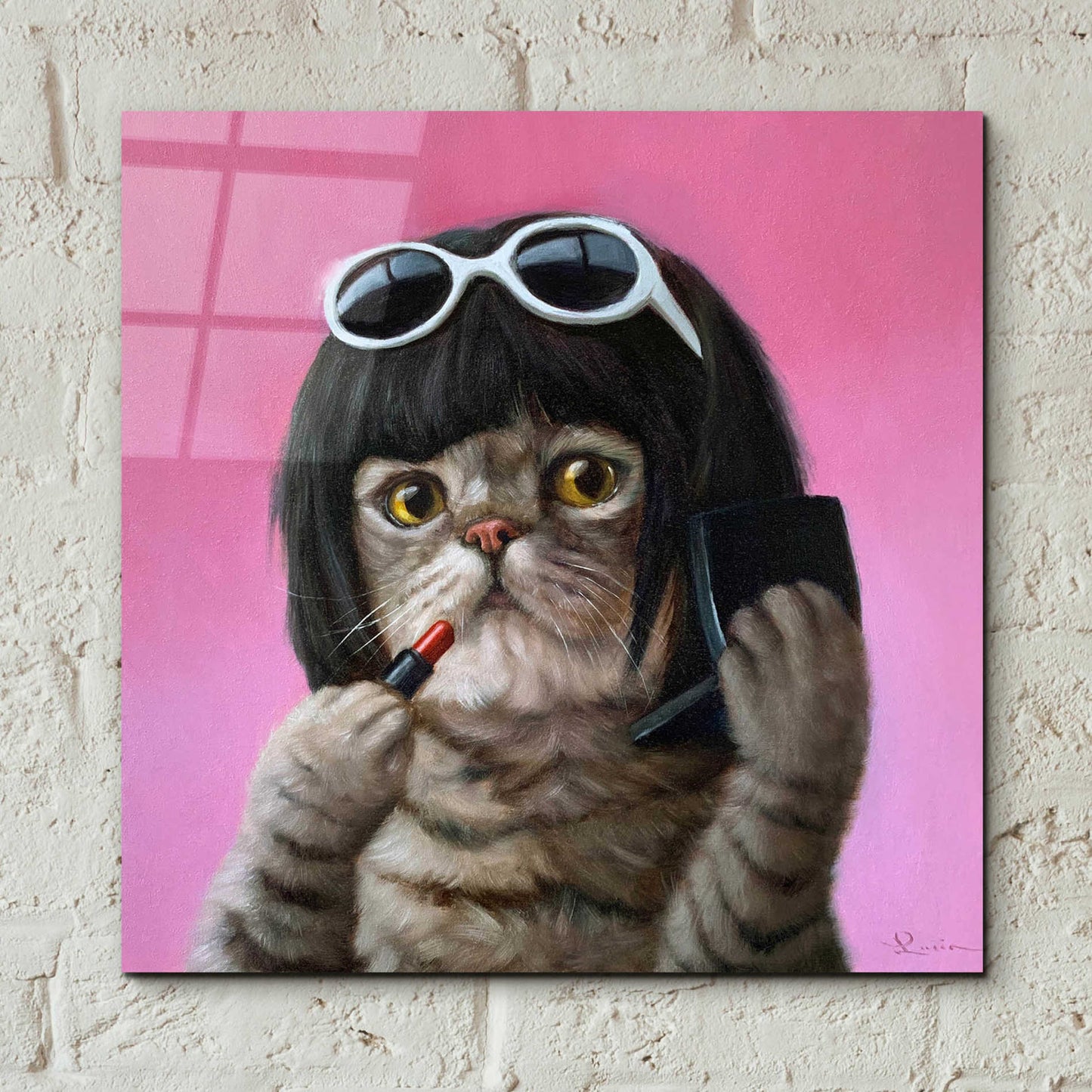 Epic Art 'Bob Cat' by Lucia Heffernan, Acrylic Glass Wall Art,12x12