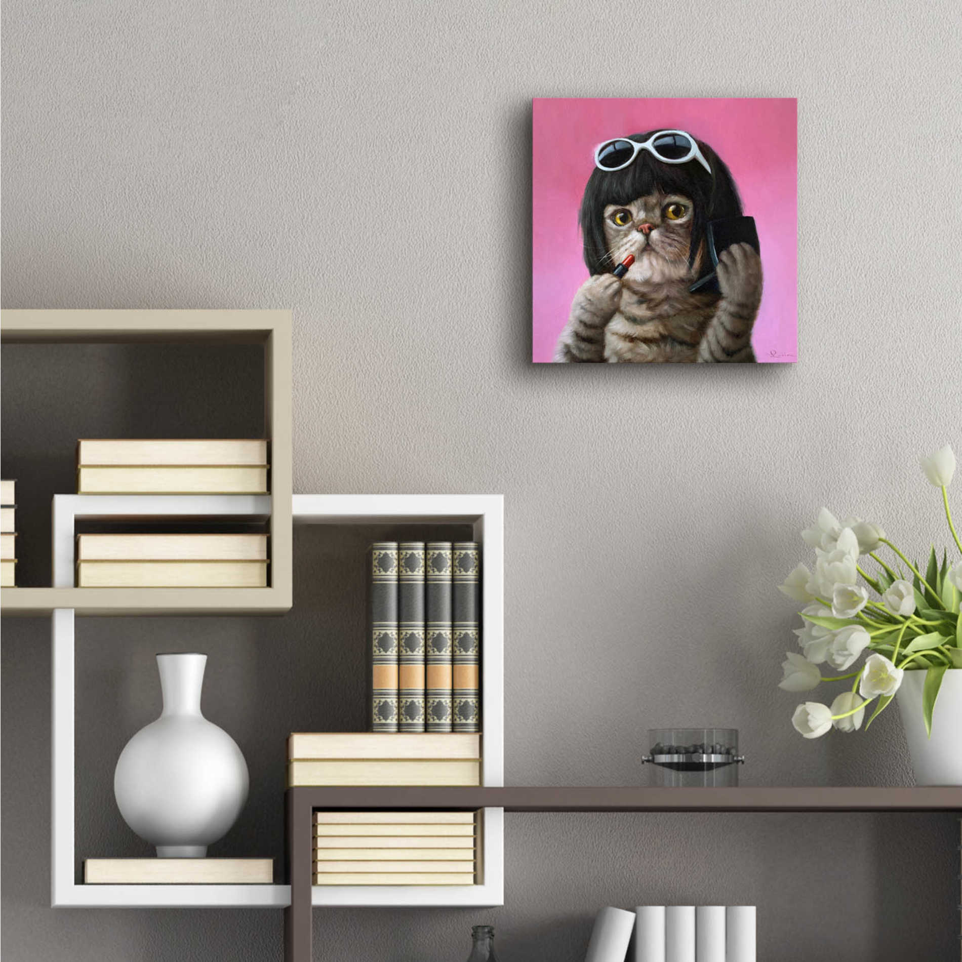 Epic Art 'Bob Cat' by Lucia Heffernan, Acrylic Glass Wall Art,12x12