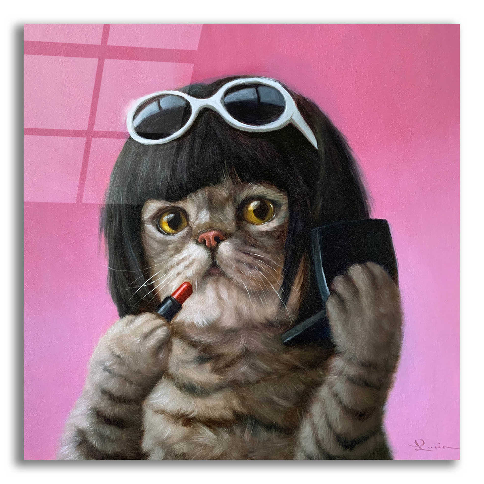 Epic Art 'Bob Cat' by Lucia Heffernan, Acrylic Glass Wall Art,12x12