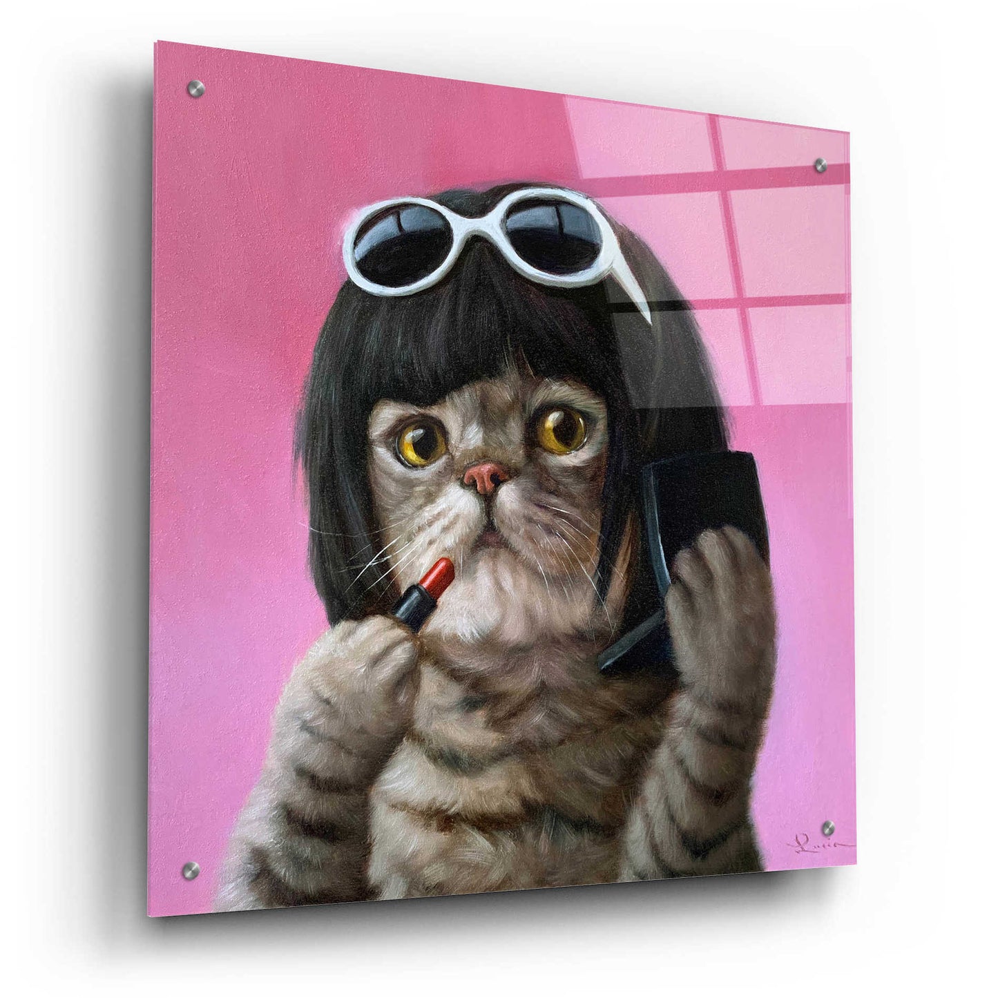 Epic Art 'Bob Cat' by Lucia Heffernan, Acrylic Glass Wall Art,24x24