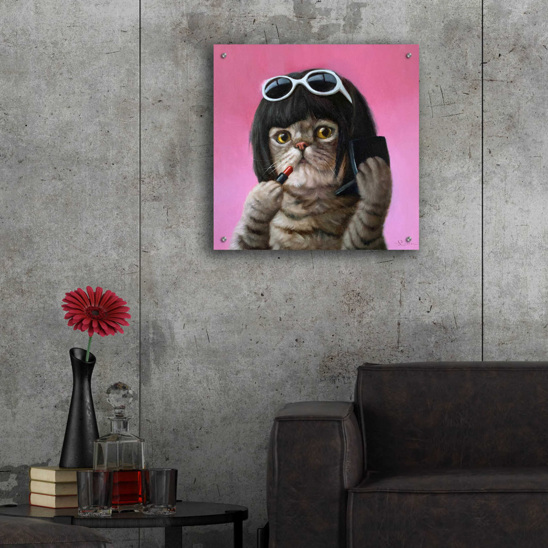 Epic Art 'Bob Cat' by Lucia Heffernan, Acrylic Glass Wall Art,24x24