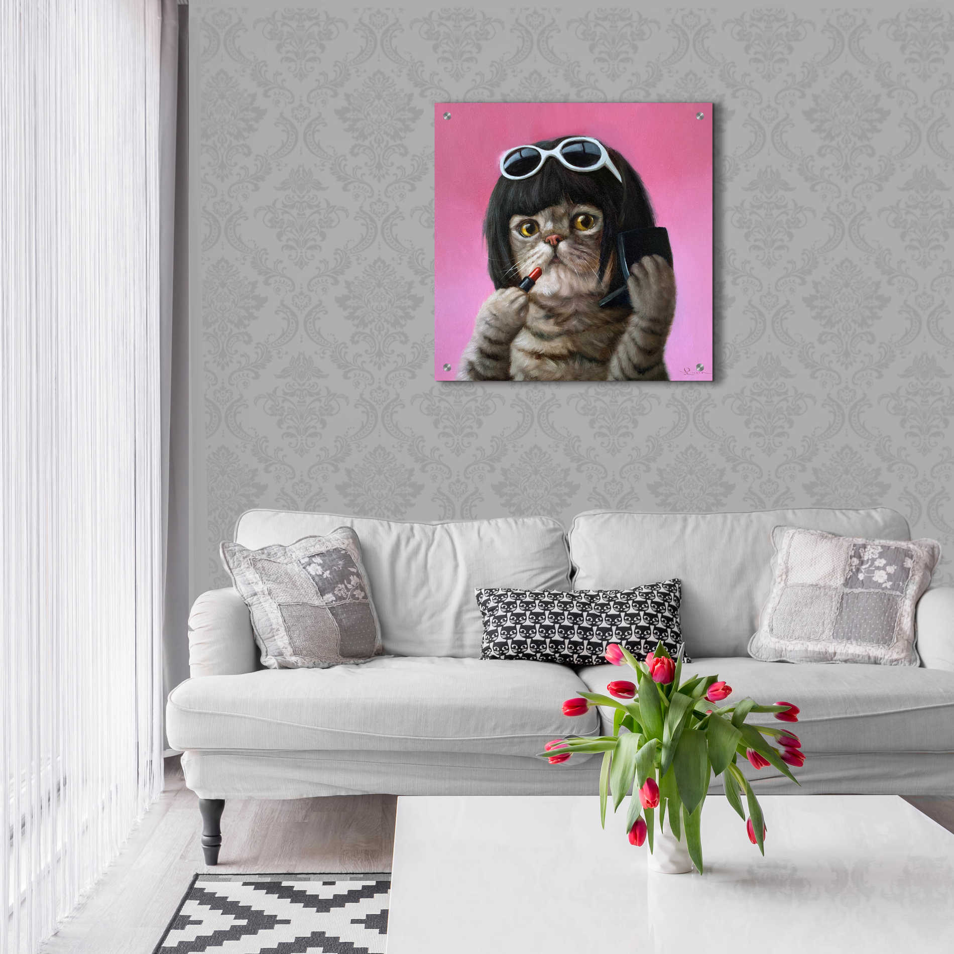 Epic Art 'Bob Cat' by Lucia Heffernan, Acrylic Glass Wall Art,24x24