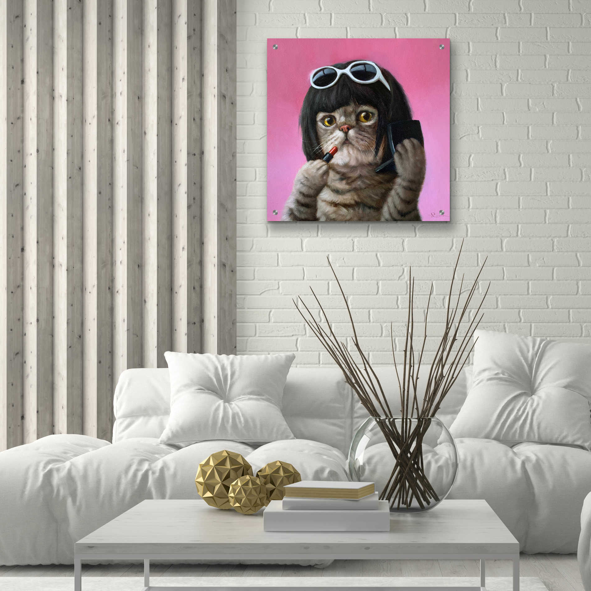 Epic Art 'Bob Cat' by Lucia Heffernan, Acrylic Glass Wall Art,24x24