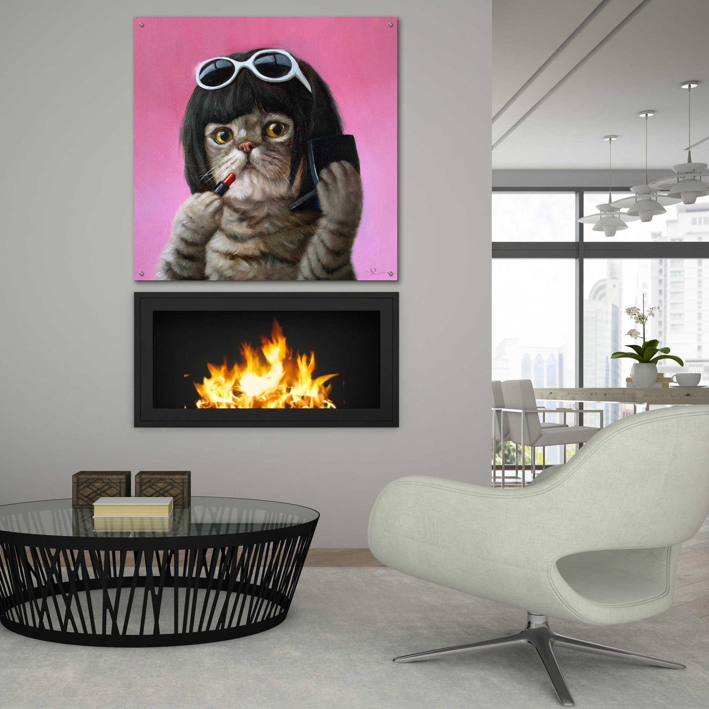 Epic Art 'Bob Cat' by Lucia Heffernan, Acrylic Glass Wall Art,36x36