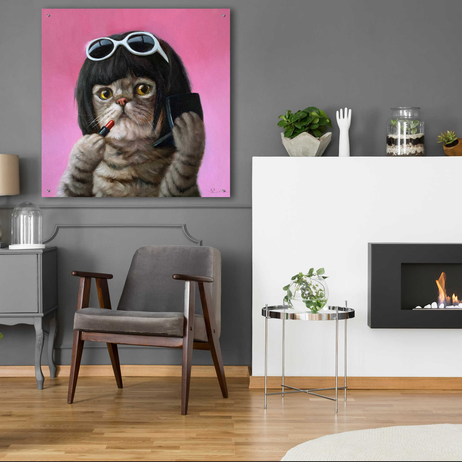 Epic Art 'Bob Cat' by Lucia Heffernan, Acrylic Glass Wall Art,36x36