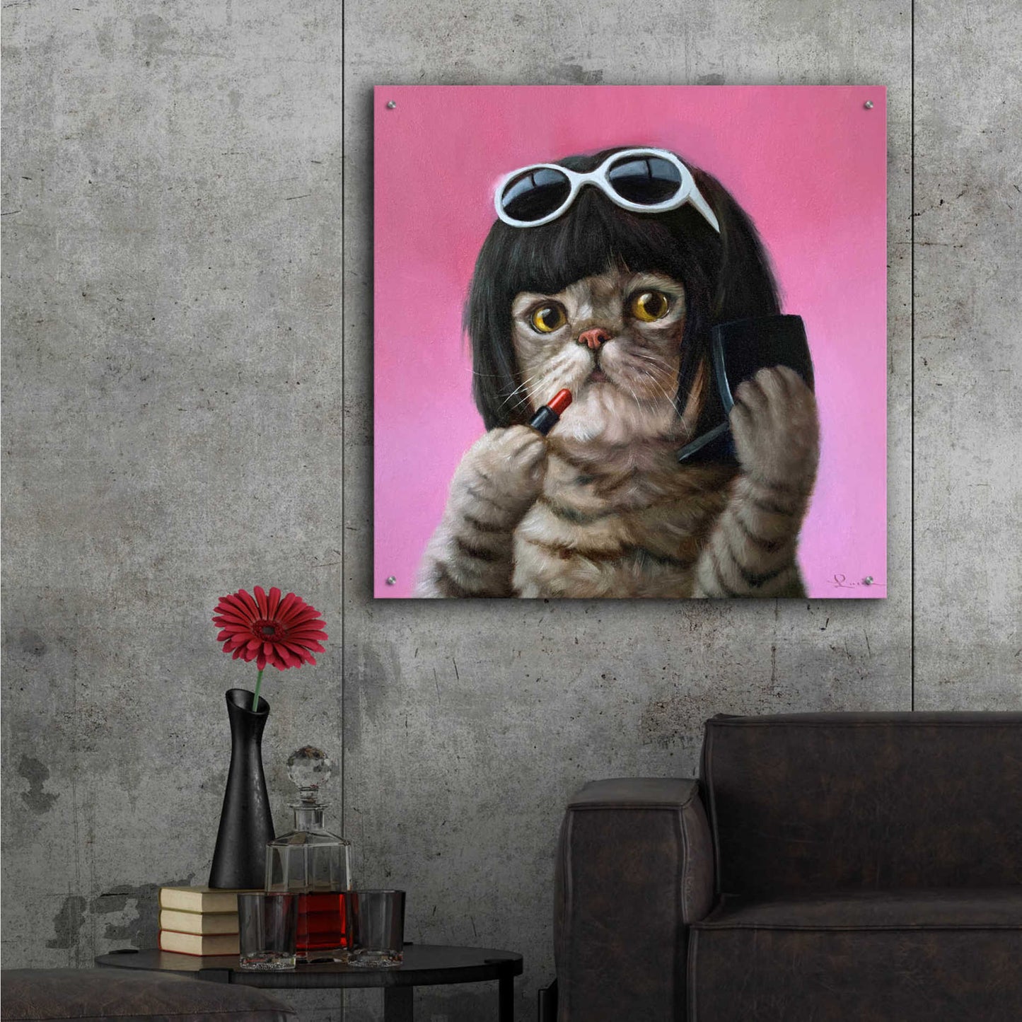 Epic Art 'Bob Cat' by Lucia Heffernan, Acrylic Glass Wall Art,36x36