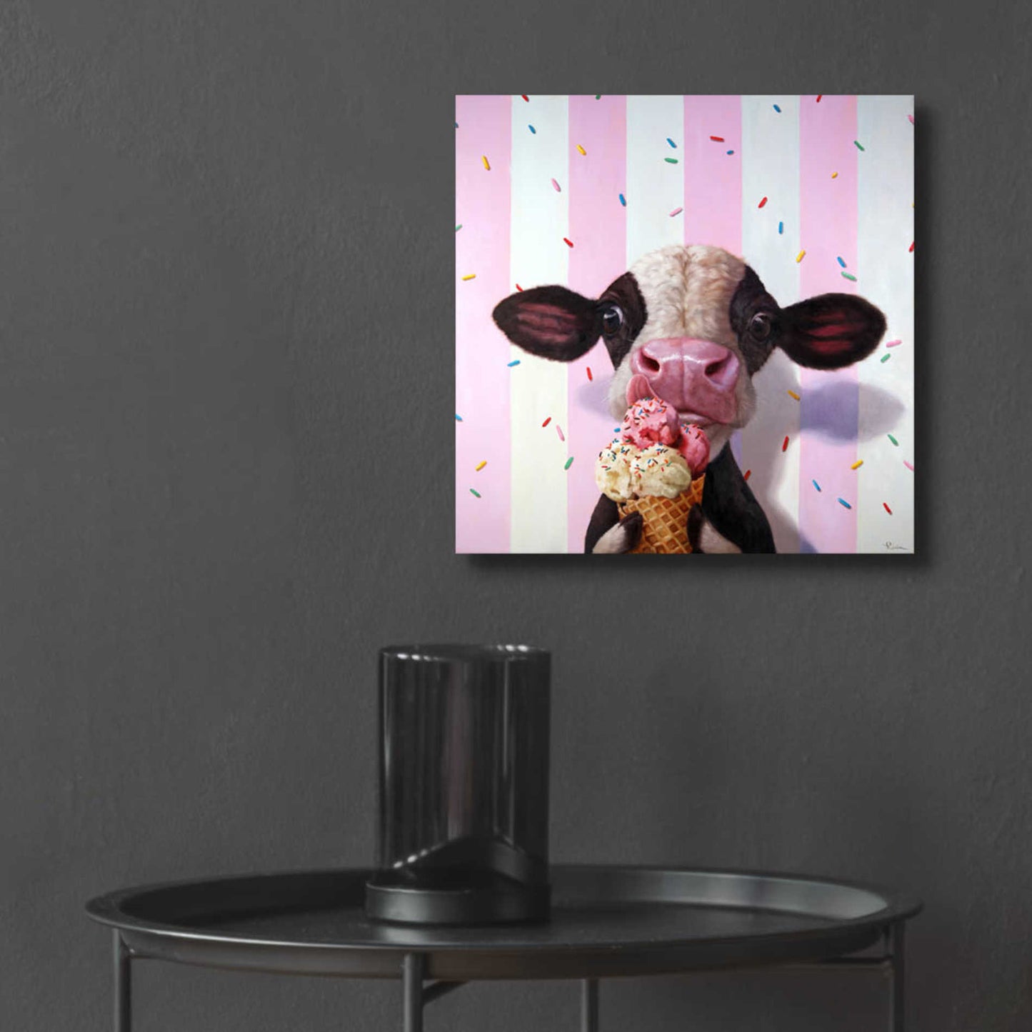 Epic Art 'Mooo-Licious' by Lucia Heffernan, Acrylic Glass Wall Art,12x12