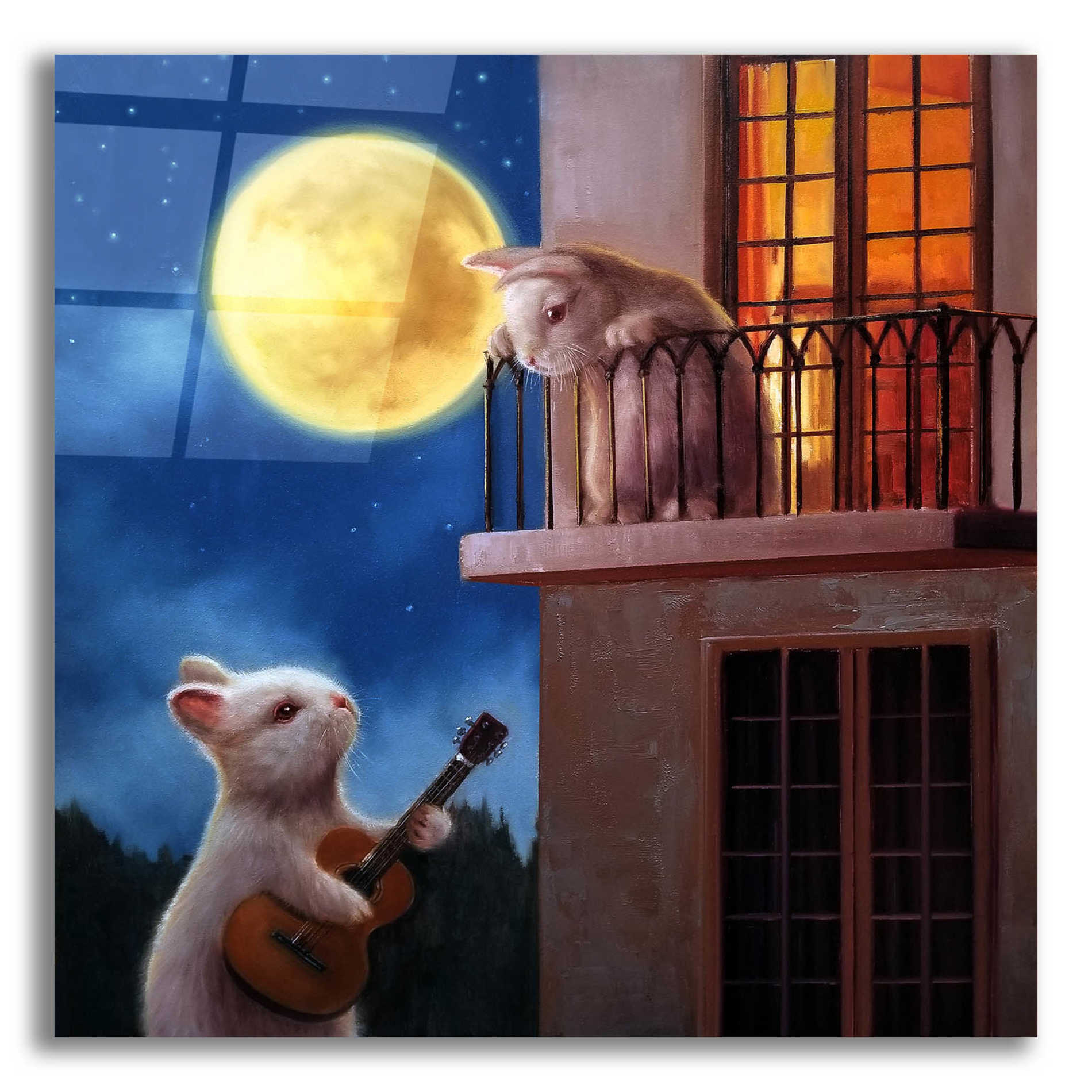 Epic Art 'Moonlight Serenade' by Lucia Heffernan, Acrylic Glass Wall Art,12x12