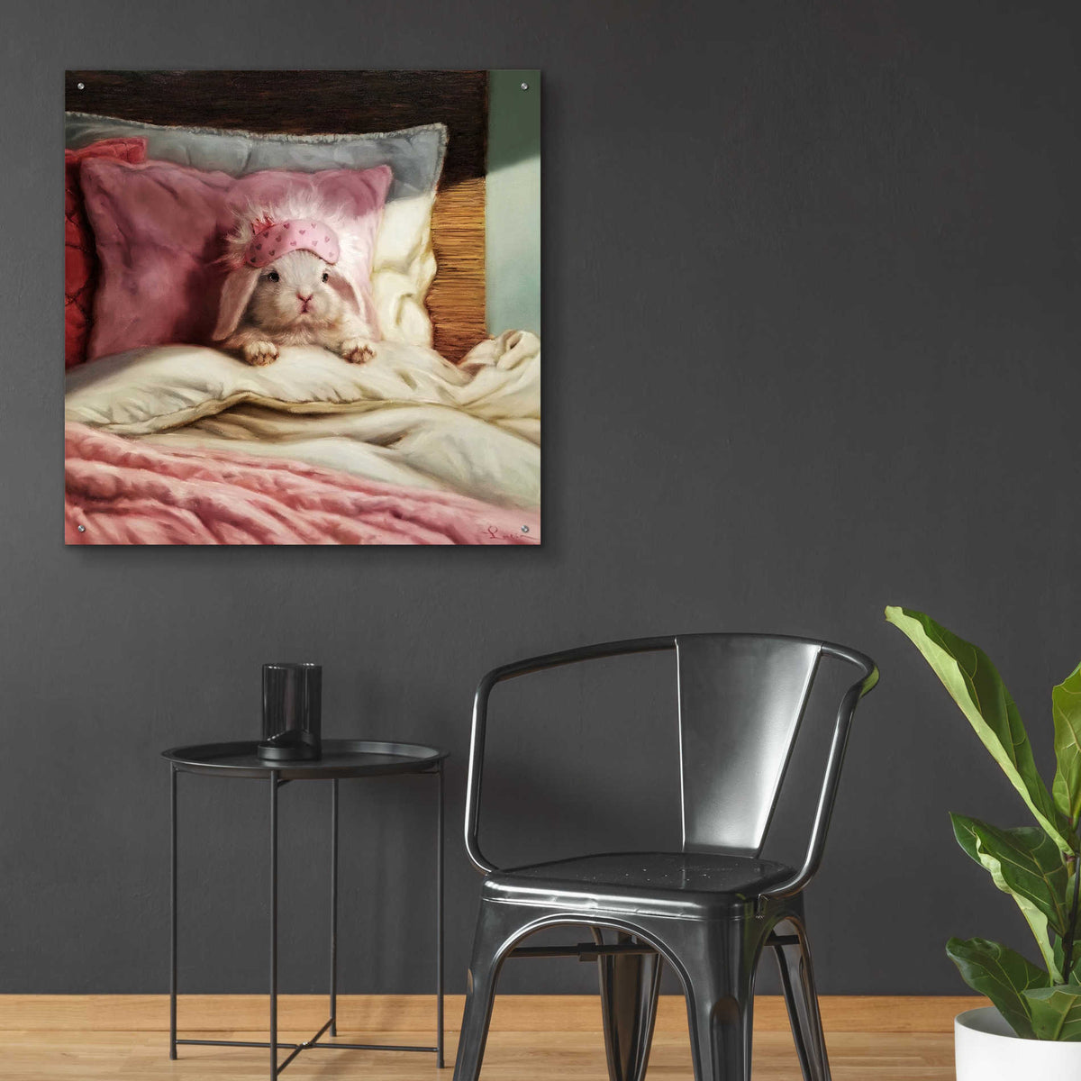 Epic Art 'Bed Hare' by Lucia Heffernan, Acrylic Glass Wall Art,36x36