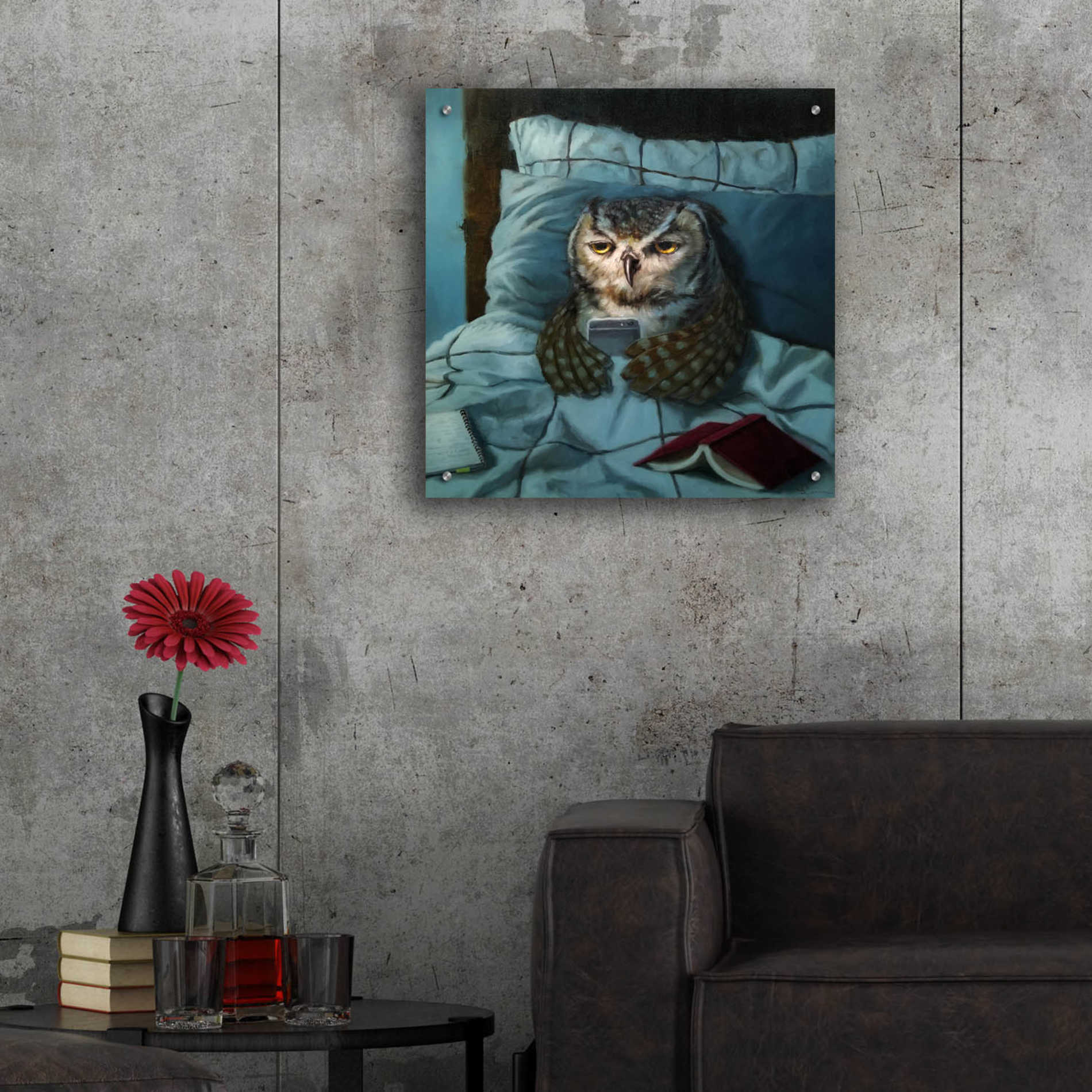 Epic Art 'Night Owl' by Lucia Heffernan, Acrylic Glass Wall Art,24x24