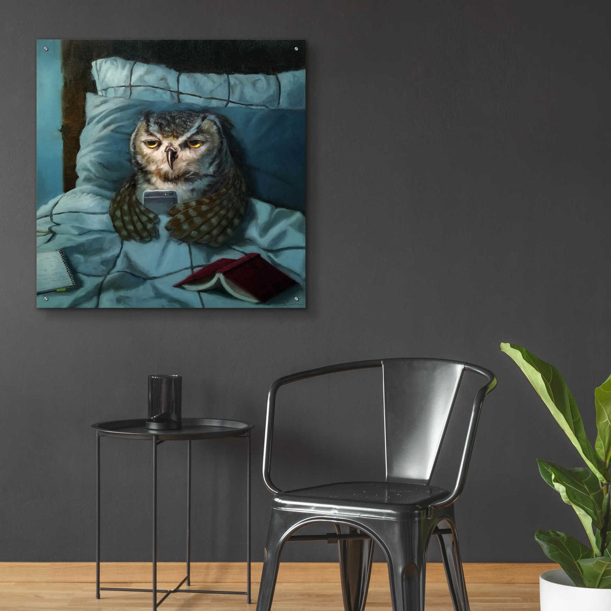 Epic Art 'Night Owl' by Lucia Heffernan, Acrylic Glass Wall Art,36x36
