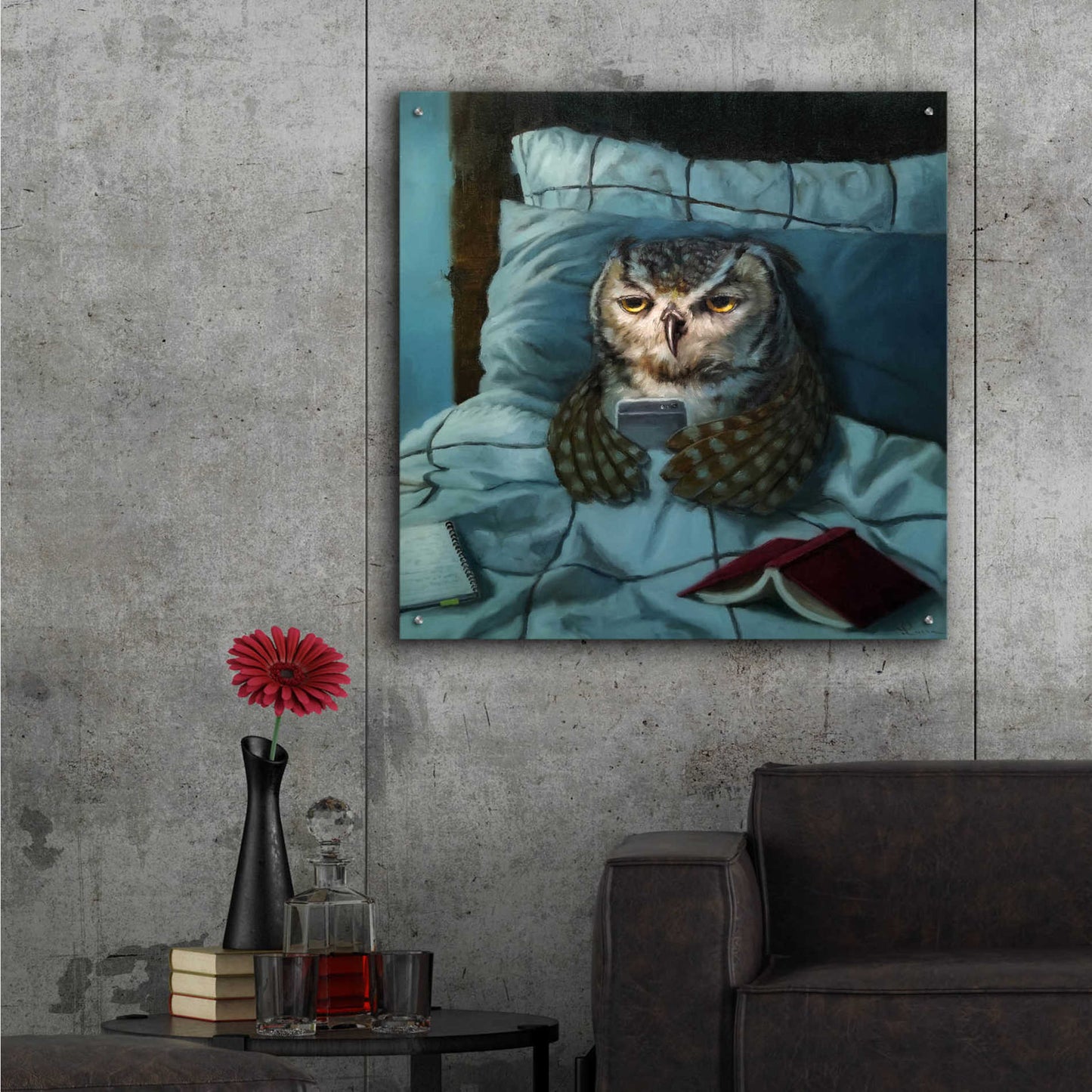 Epic Art 'Night Owl' by Lucia Heffernan, Acrylic Glass Wall Art,36x36