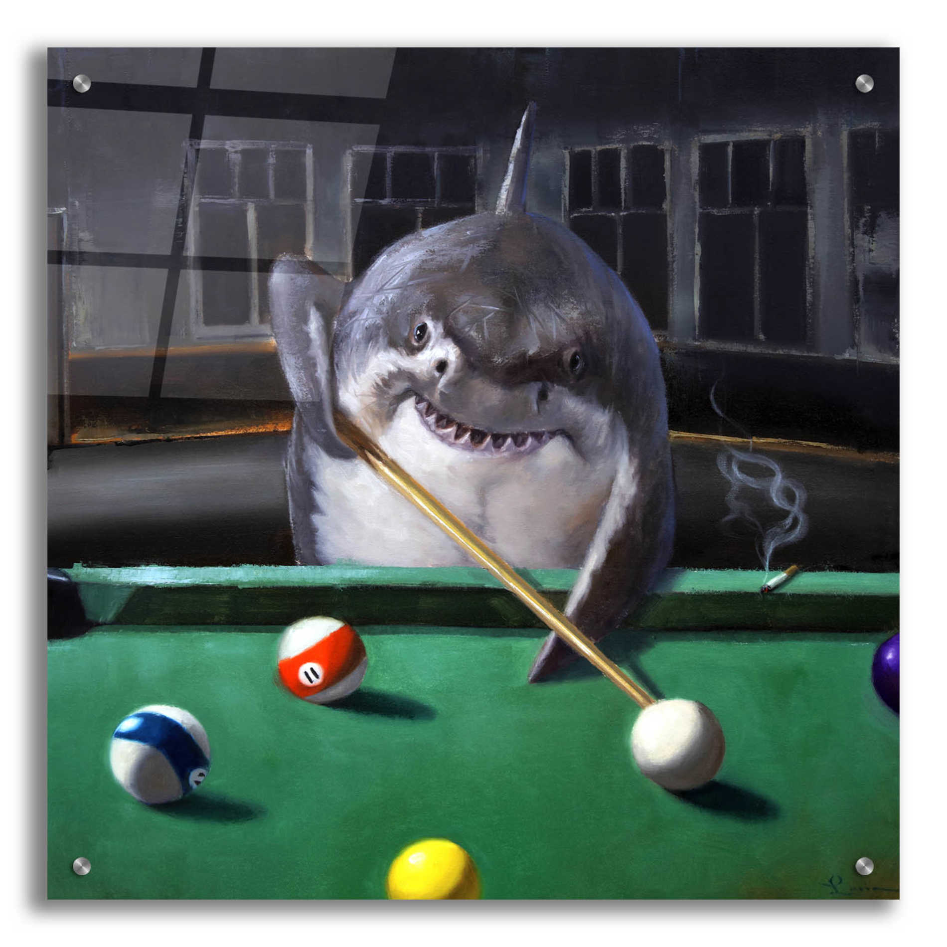 Epic Art 'Pool Shark' by Lucia Heffernan, Acrylic Glass Wall Art,24x24
