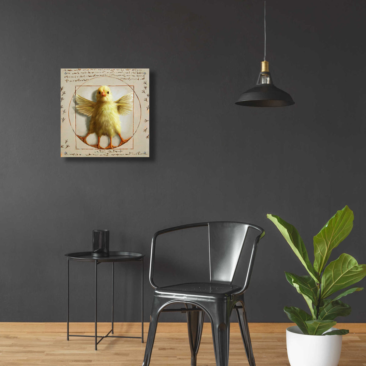 Epic Art 'Vitruvian Chick' by Lucia Heffernan, Acrylic Glass Wall Art,24x24