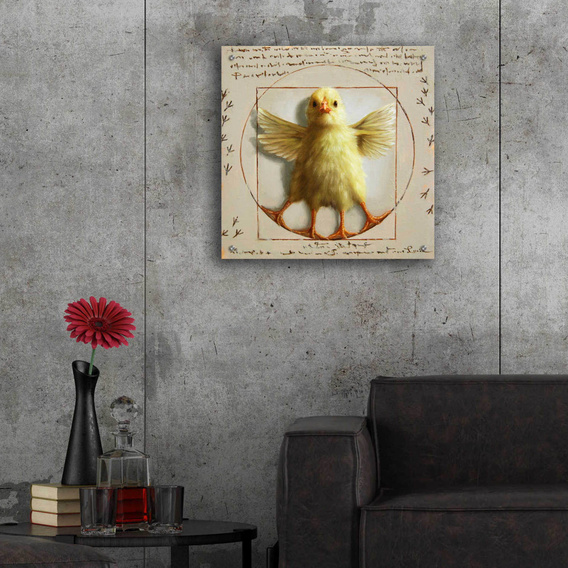 Epic Art 'Vitruvian Chick' by Lucia Heffernan, Acrylic Glass Wall Art,24x24