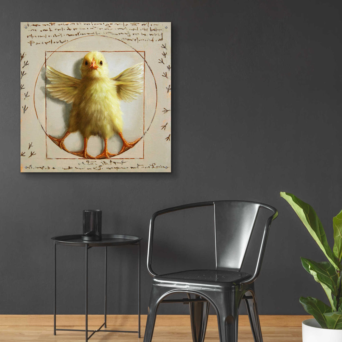 Epic Art 'Vitruvian Chick' by Lucia Heffernan, Acrylic Glass Wall Art,36x36