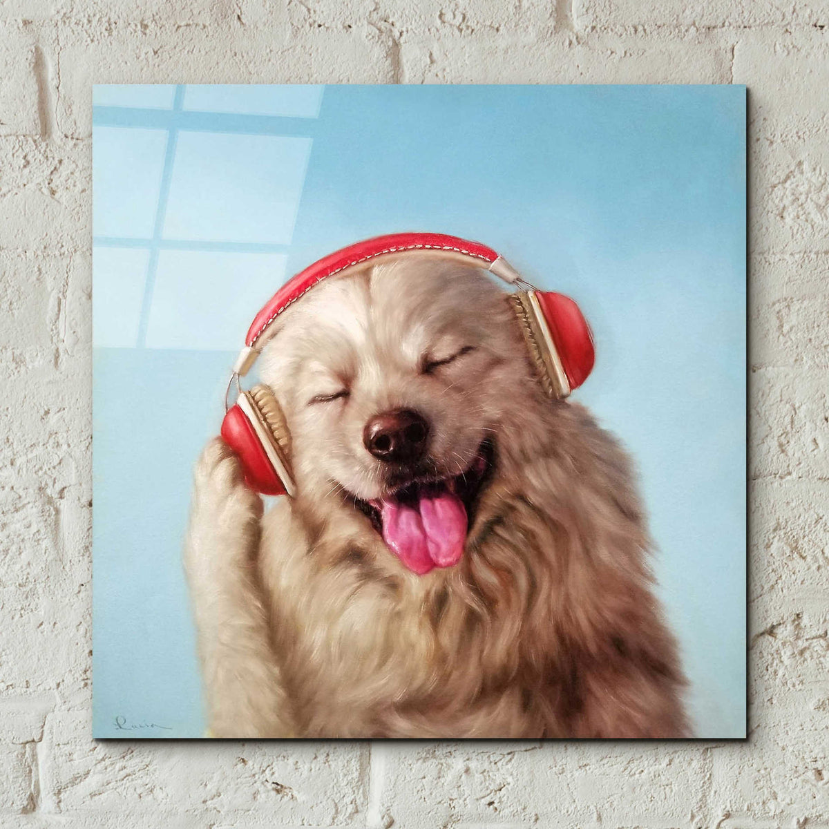 Epic Art 'Woof Jam' by Lucia Heffernan, Acrylic Glass Wall Art,12x12