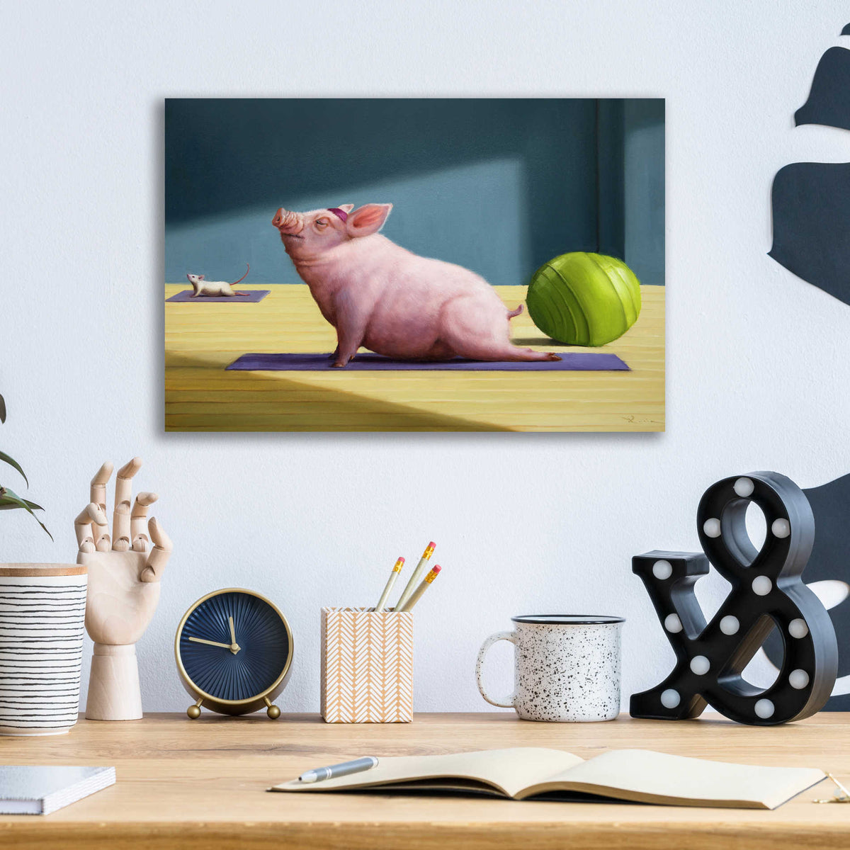 Epic Art 'Yoga With Friends' by Lucia Heffernan, Acrylic Glass Wall Art,16x12