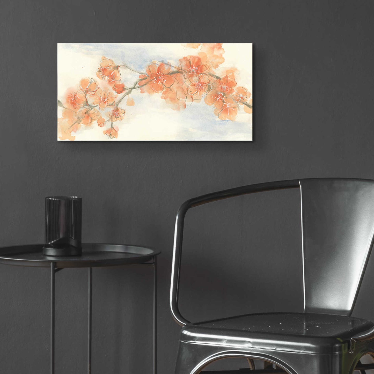 Epic Art 'Peach Blossom II' by Chris Paschke, Acrylic Glass Wall Art,24x12