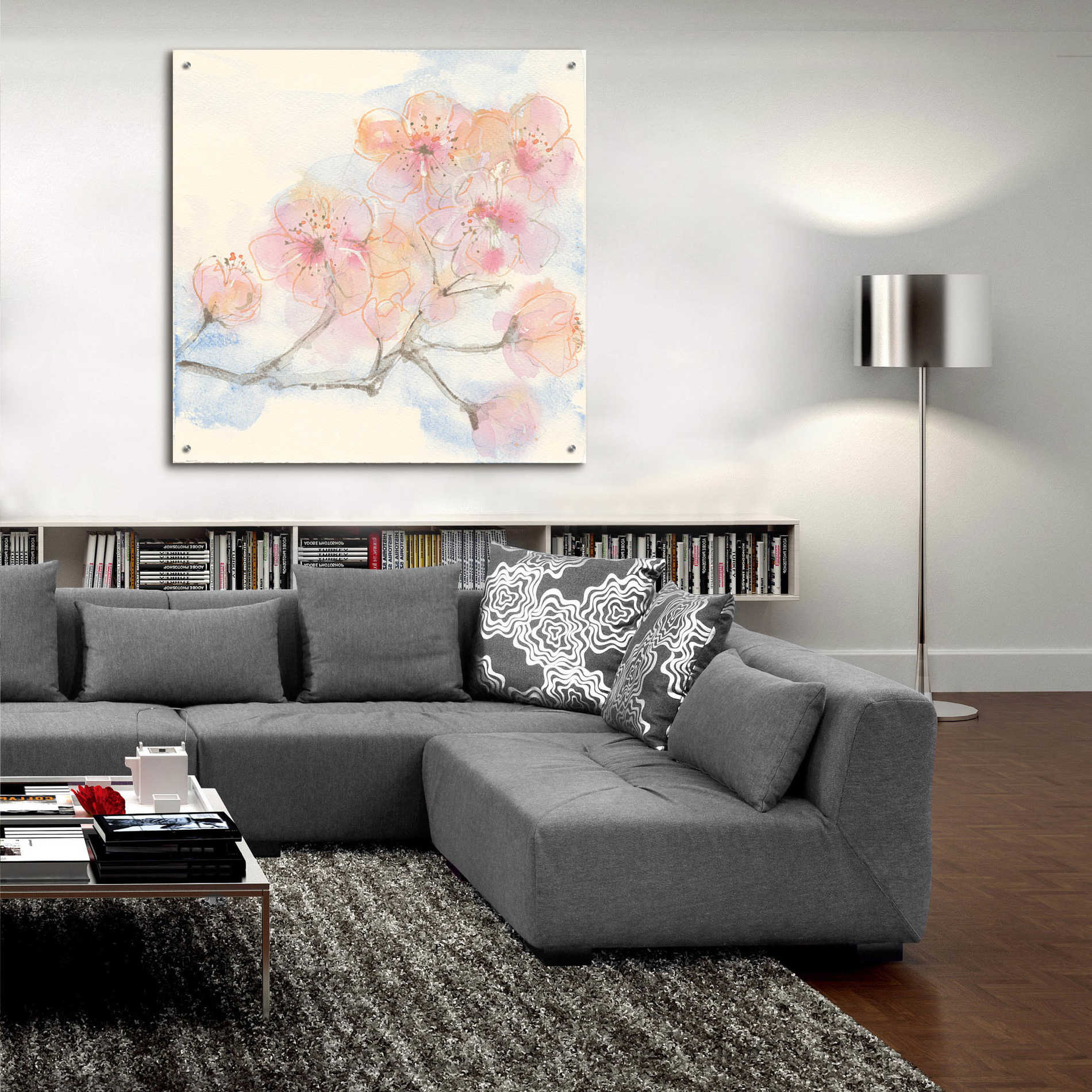 Epic Art 'Pink Blossoms III' by Chris Paschke, Acrylic Glass Wall Art,36x36