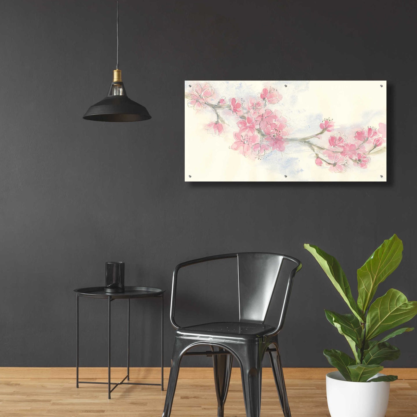 Epic Art 'Cherry Blossom II' by Chris Paschke, Acrylic Glass Wall Art,48x24