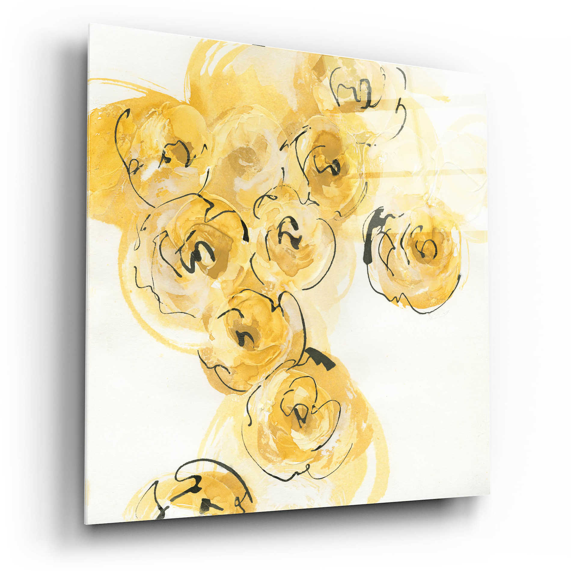 Epic Art 'Yellow Roses Anew I' by Chris Paschke, Acrylic Glass Wall Art,12x12