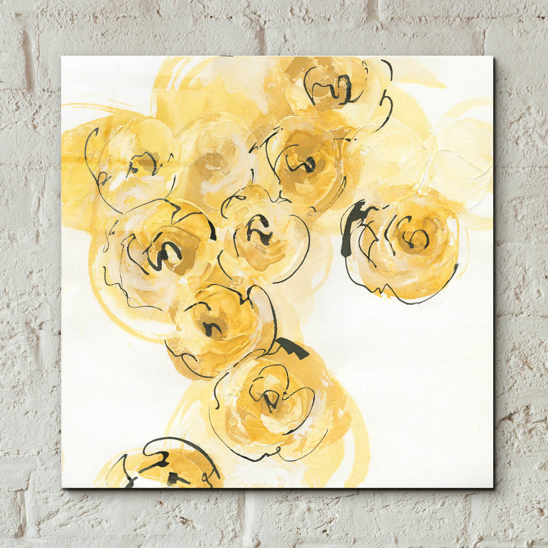 Epic Art 'Yellow Roses Anew I' by Chris Paschke, Acrylic Glass Wall Art,12x12