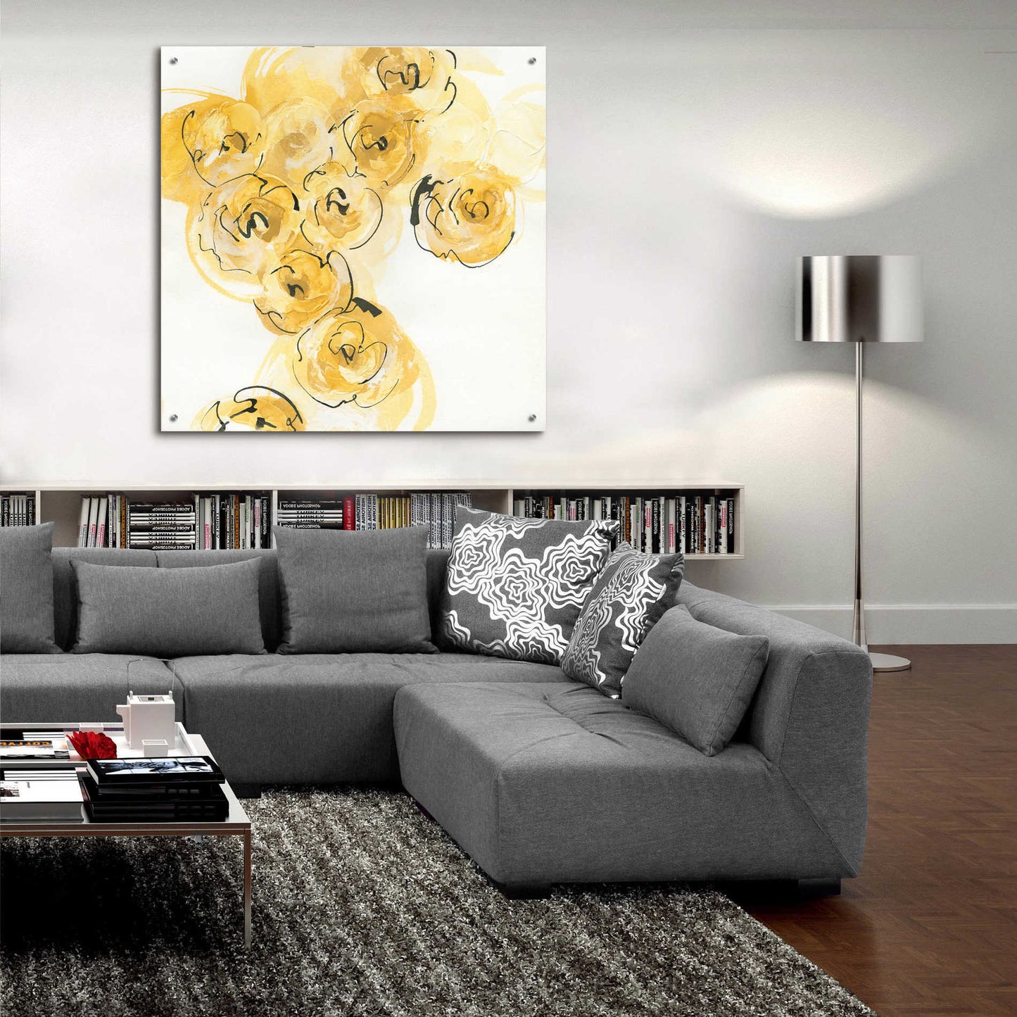 Epic Art 'Yellow Roses Anew I' by Chris Paschke, Acrylic Glass Wall Art,36x36