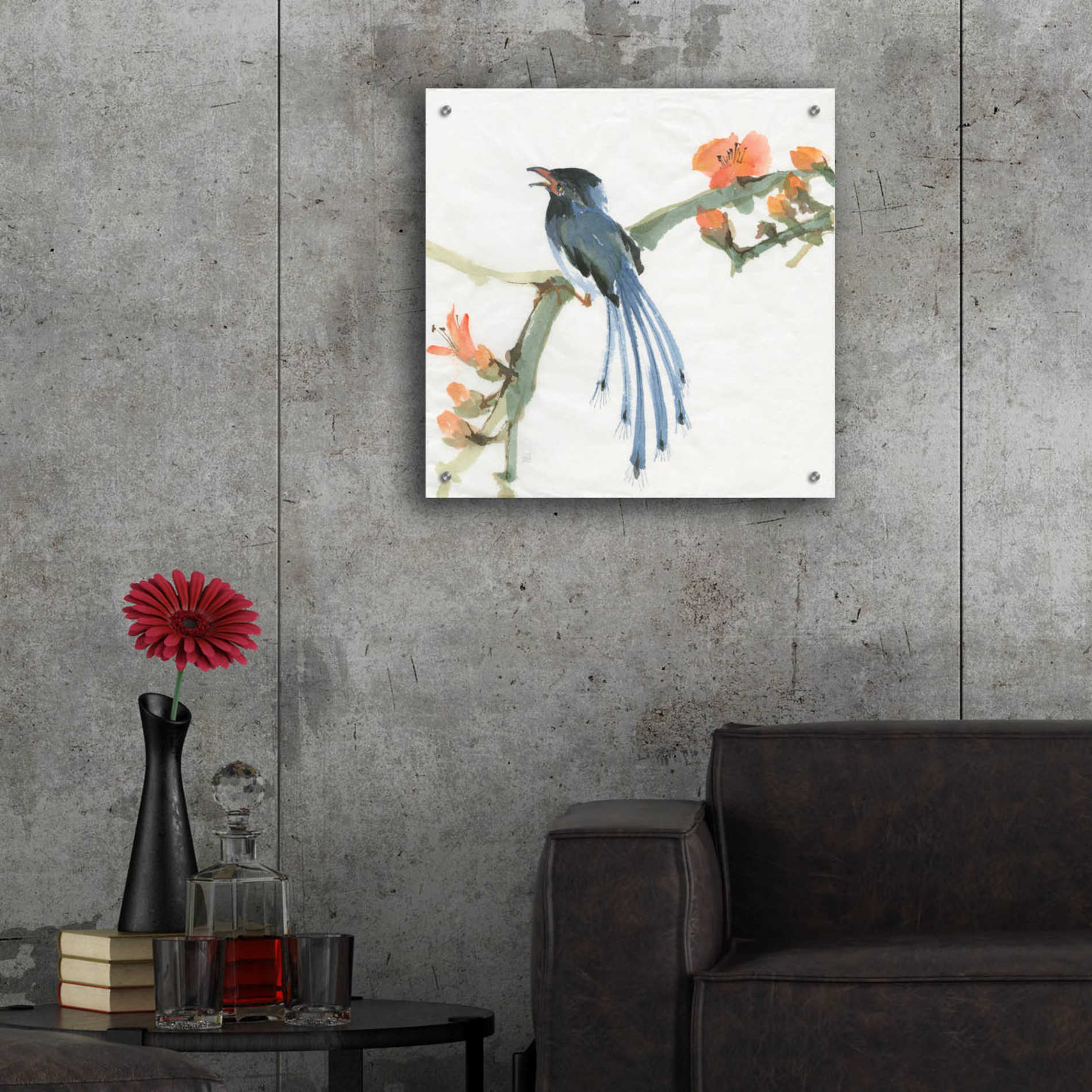 Epic Art 'Formosan Blue Magpie' by Chris Paschke, Acrylic Glass Wall Art,24x24