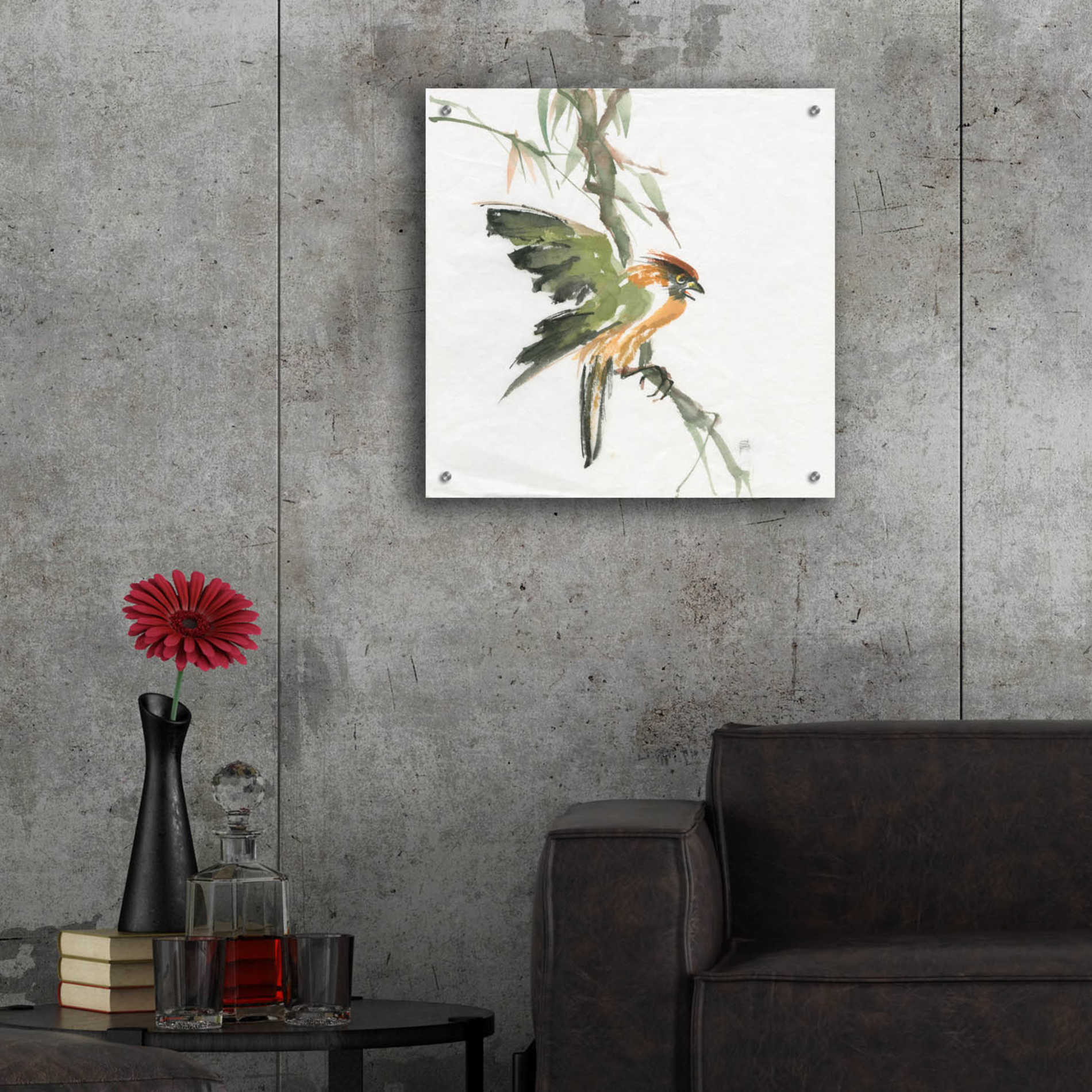 Epic Art 'Formosan Firecrest' by Chris Paschke, Acrylic Glass Wall Art,24x24