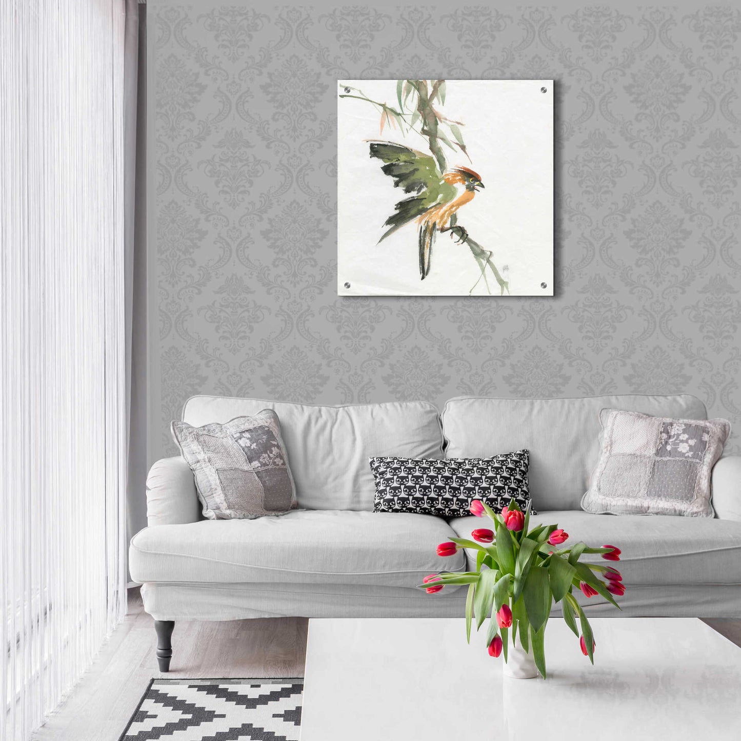 Epic Art 'Formosan Firecrest' by Chris Paschke, Acrylic Glass Wall Art,24x24