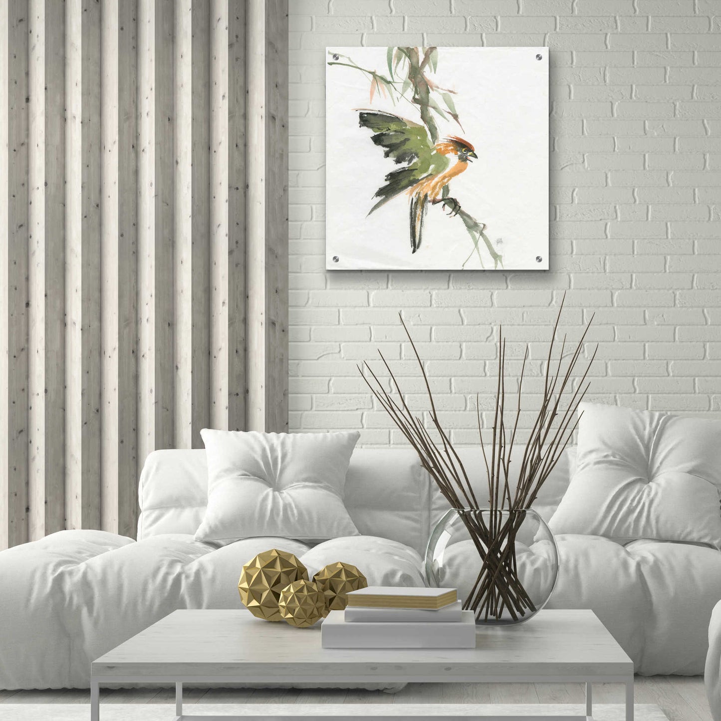 Epic Art 'Formosan Firecrest' by Chris Paschke, Acrylic Glass Wall Art,24x24