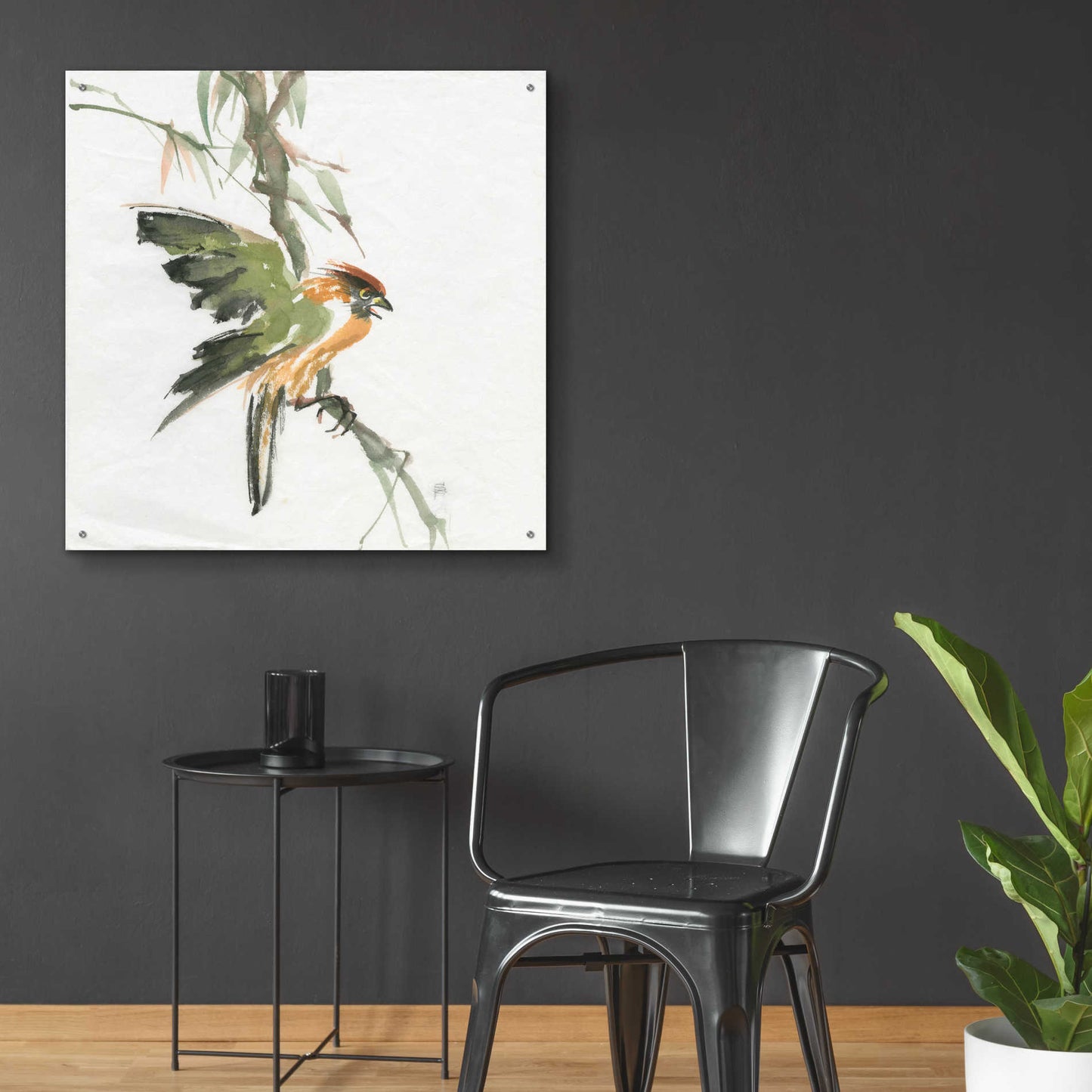 Epic Art 'Formosan Firecrest' by Chris Paschke, Acrylic Glass Wall Art,36x36