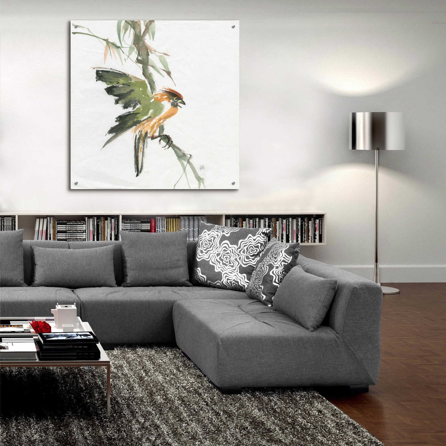 Epic Art 'Formosan Firecrest' by Chris Paschke, Acrylic Glass Wall Art,36x36