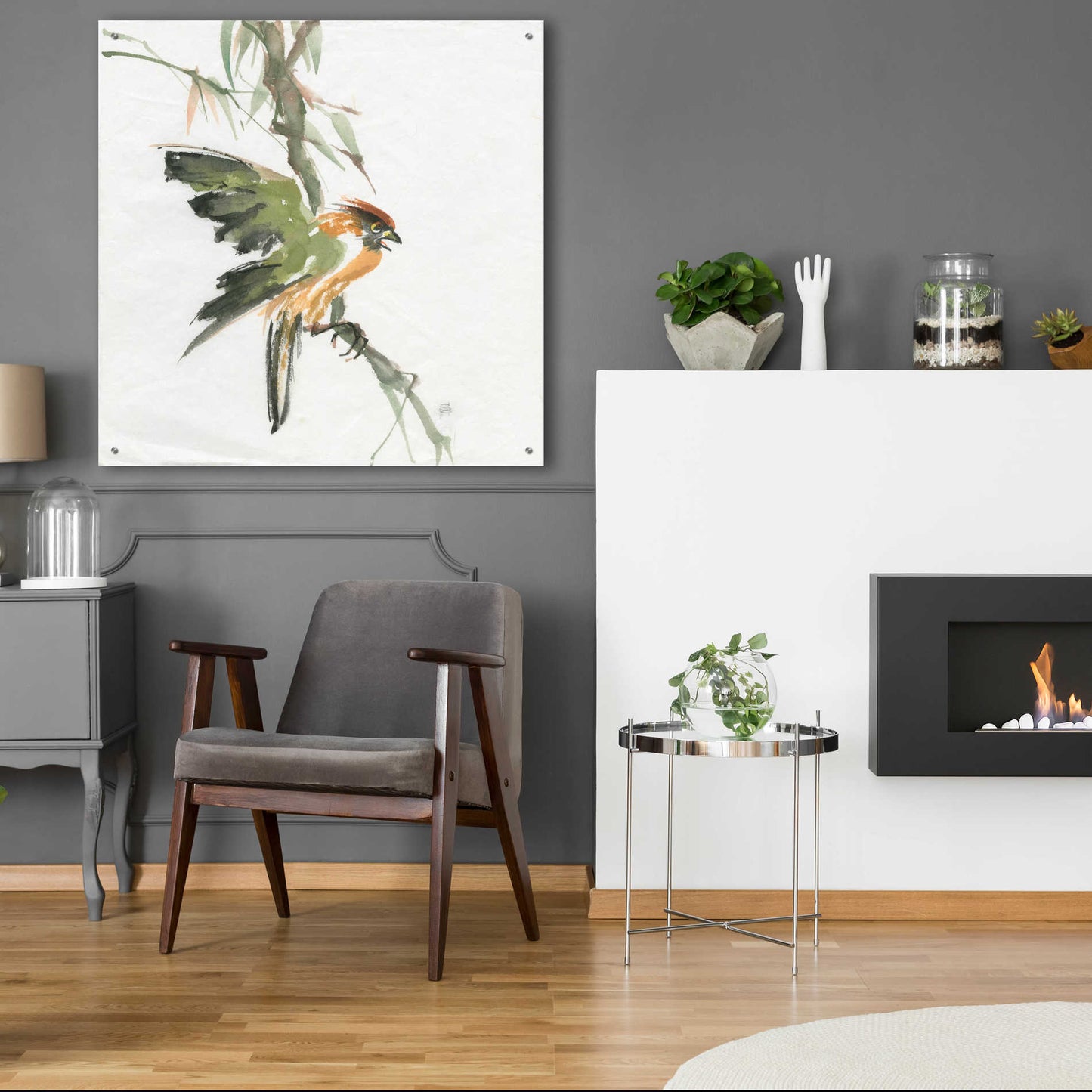 Epic Art 'Formosan Firecrest' by Chris Paschke, Acrylic Glass Wall Art,36x36